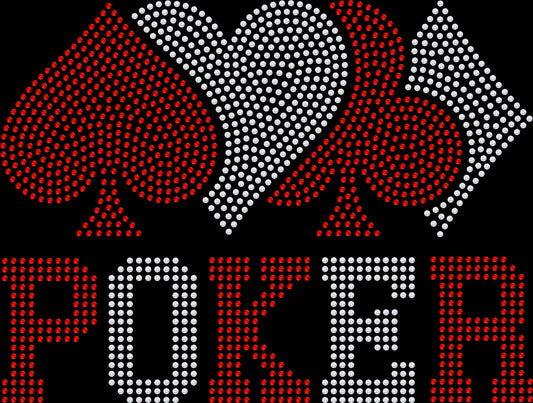 Show off your casino style with this Poker Card Types rhinestone shirt. Perfect for Vegas vacations, poker nights, and gambling lovers.