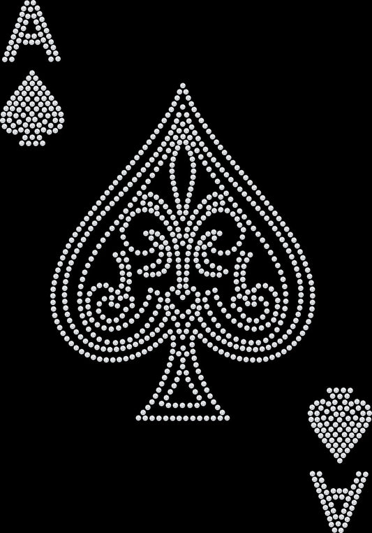 Show off your casino glam style with this Ace of Spades rhinestone shirt. Perfect for Vegas vacations, poker nights, and gambling lovers.
