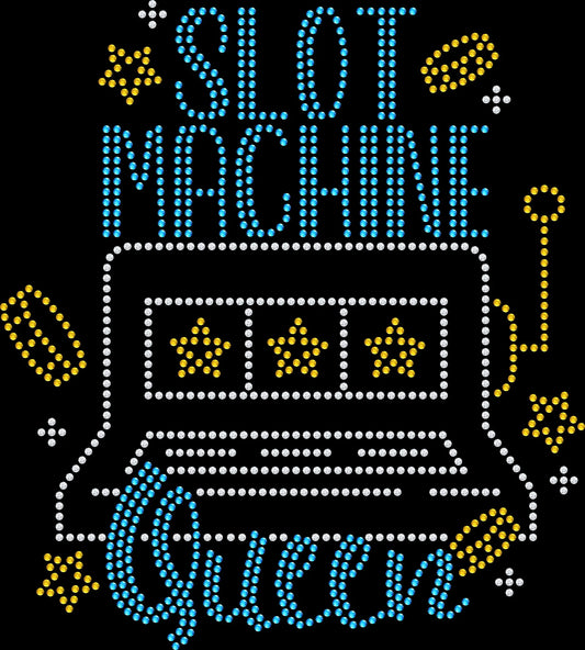 Show off your Vegas glam with this Slot Machine Queen rhinestone shirt. Perfect for casino nights, girls trips, and gambling lovers.