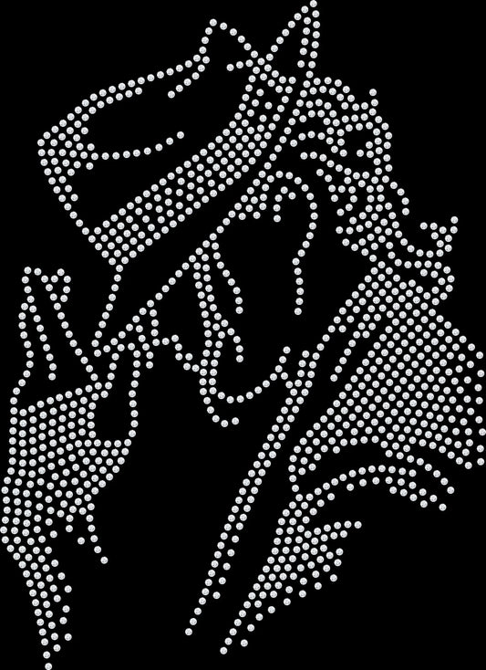 retro pop icon inspired rhinestone concert shirt on black tee with glam sparkle design