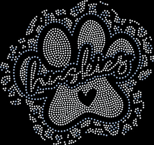 Show your Husky pride in sparkle style with this Leopard Husky Paw rhinestone shirt featuring a customizable ribbon color accent. Perfect for dog moms and pet lovers.