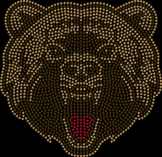 Grizzly Bear Face Rhinestone Shirt | Custom Mascot Spirit Tee