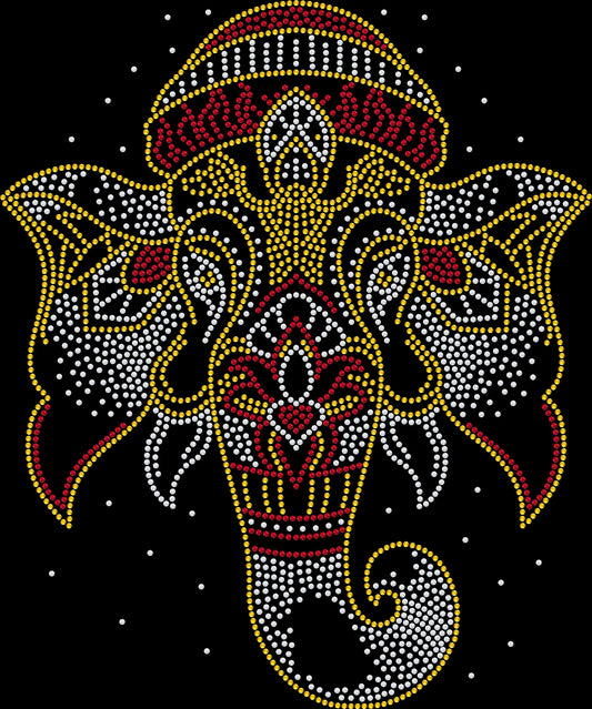 Show off your boho style with this Decorated Elephant Head rhinestone shirt. Perfect for elephant lovers, festivals, girls’ trips, and boutique fashion fans.