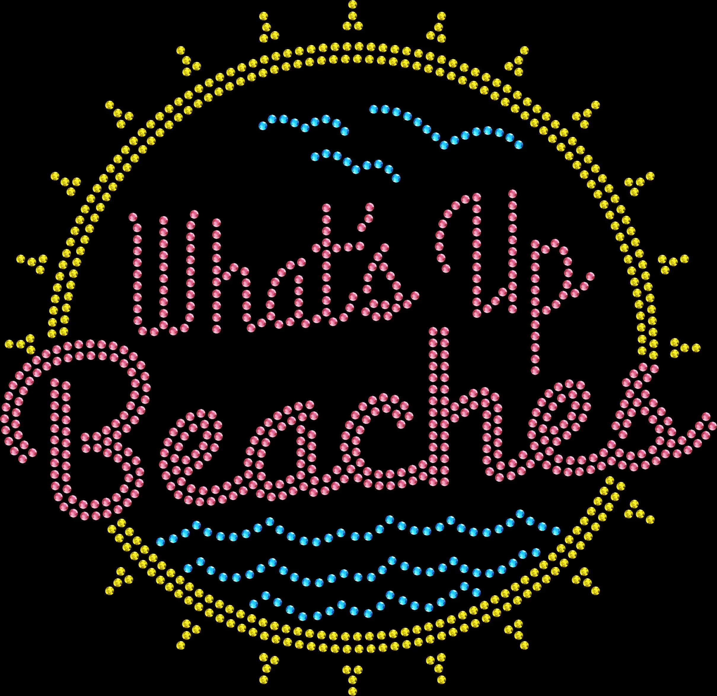 what's up beaches rhinestone shirt featuring funny beach vacation saying for girls trips and summer travel