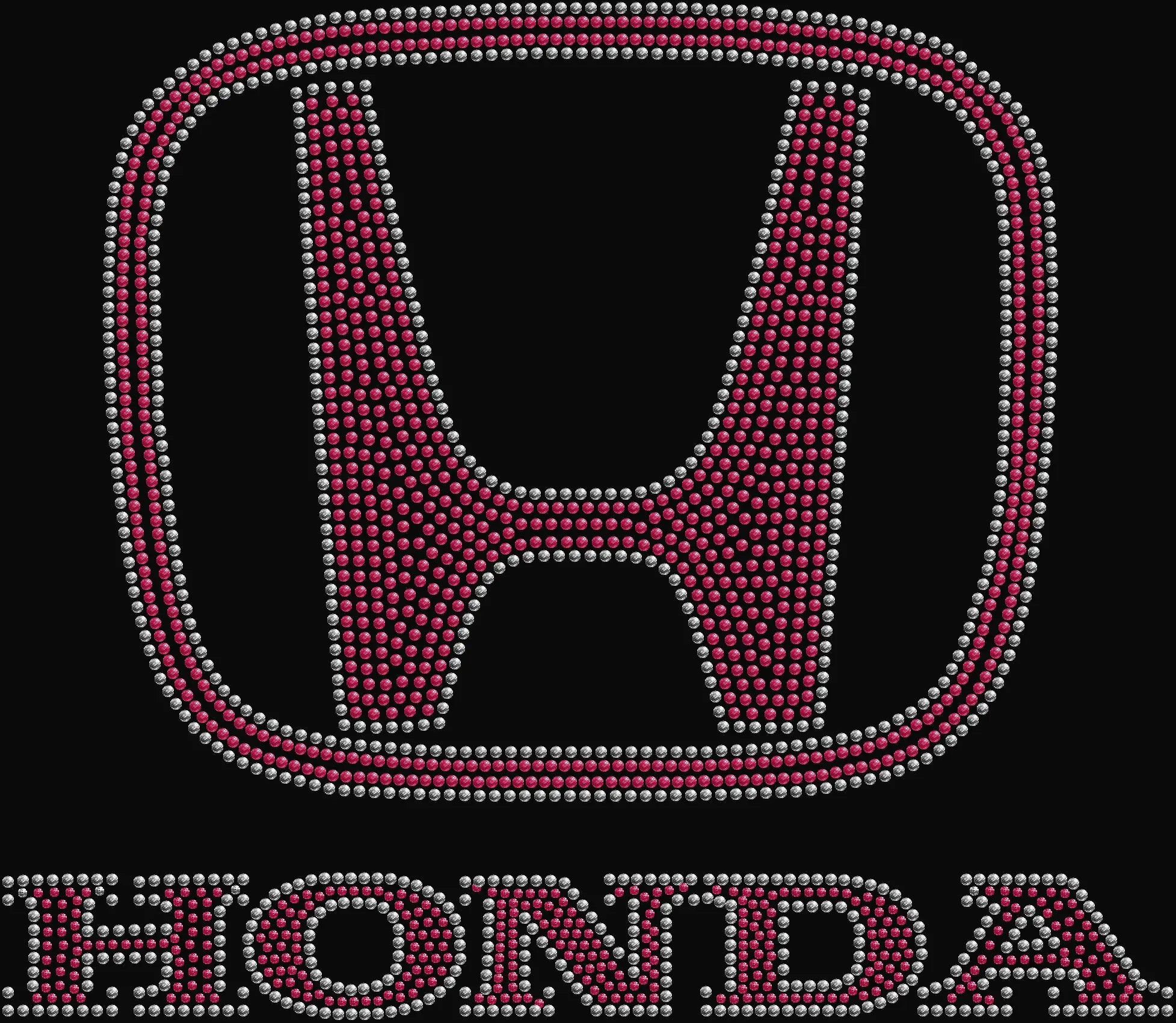 honda logo rhinestone shirt featuring sparkling automotive enthusiast design for car lovers
