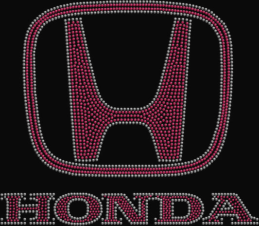 honda logo rhinestone shirt featuring sparkling automotive enthusiast design for car lovers