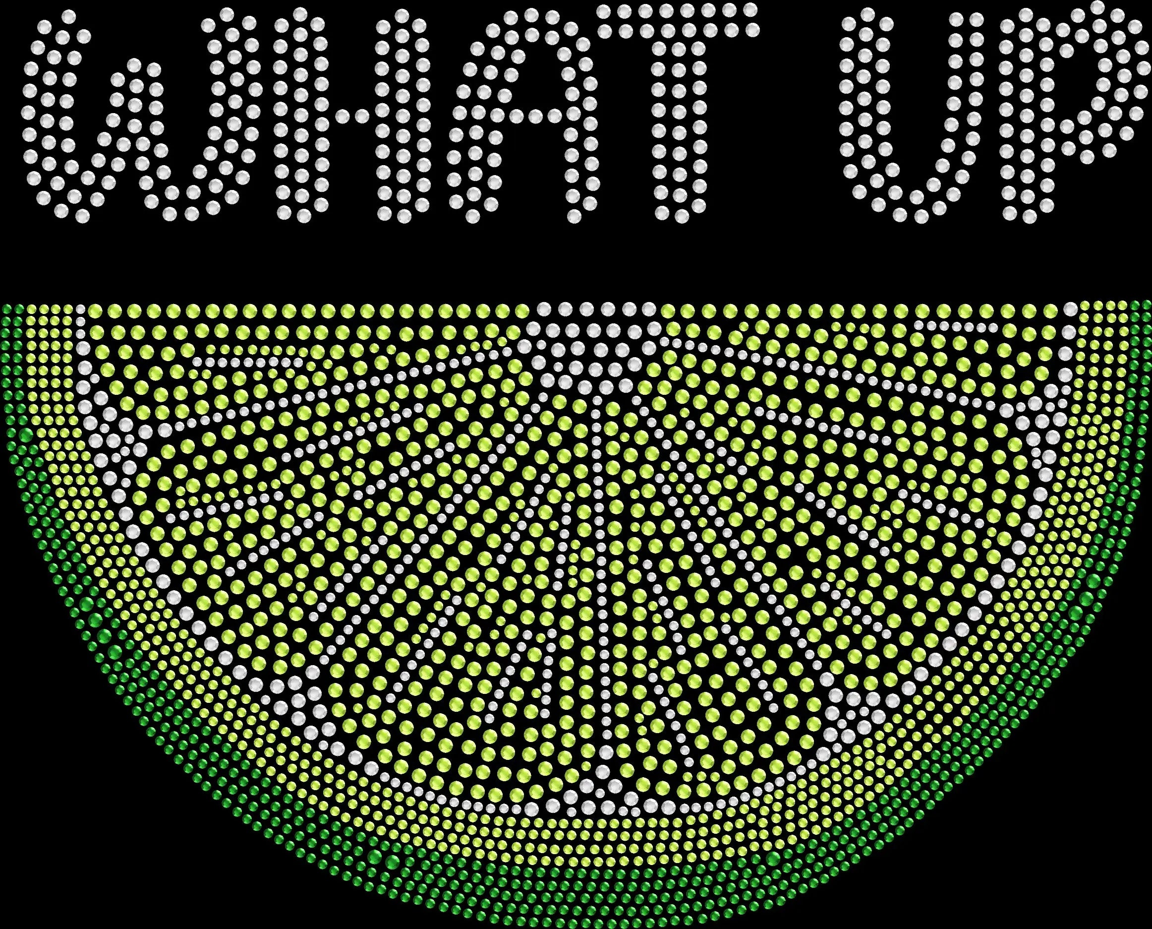 Sparkling rhinestone What Up Lime Slice shirt on black margarita party t-shirt