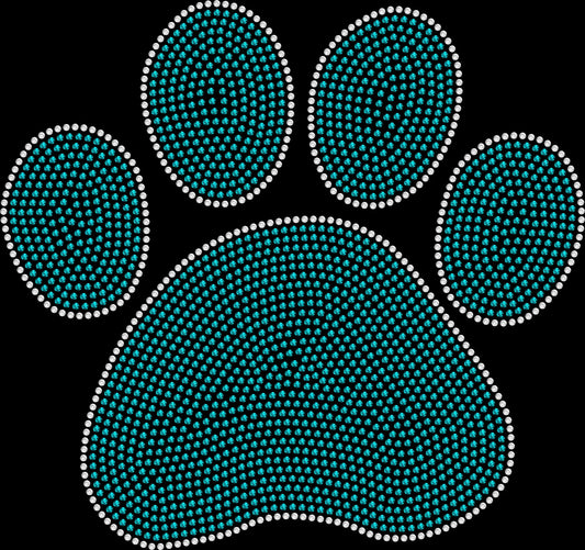 Large paw rhinestone shirt featuring a sparkling crystal paw print design on a soft dog lover sparkle graphic tee