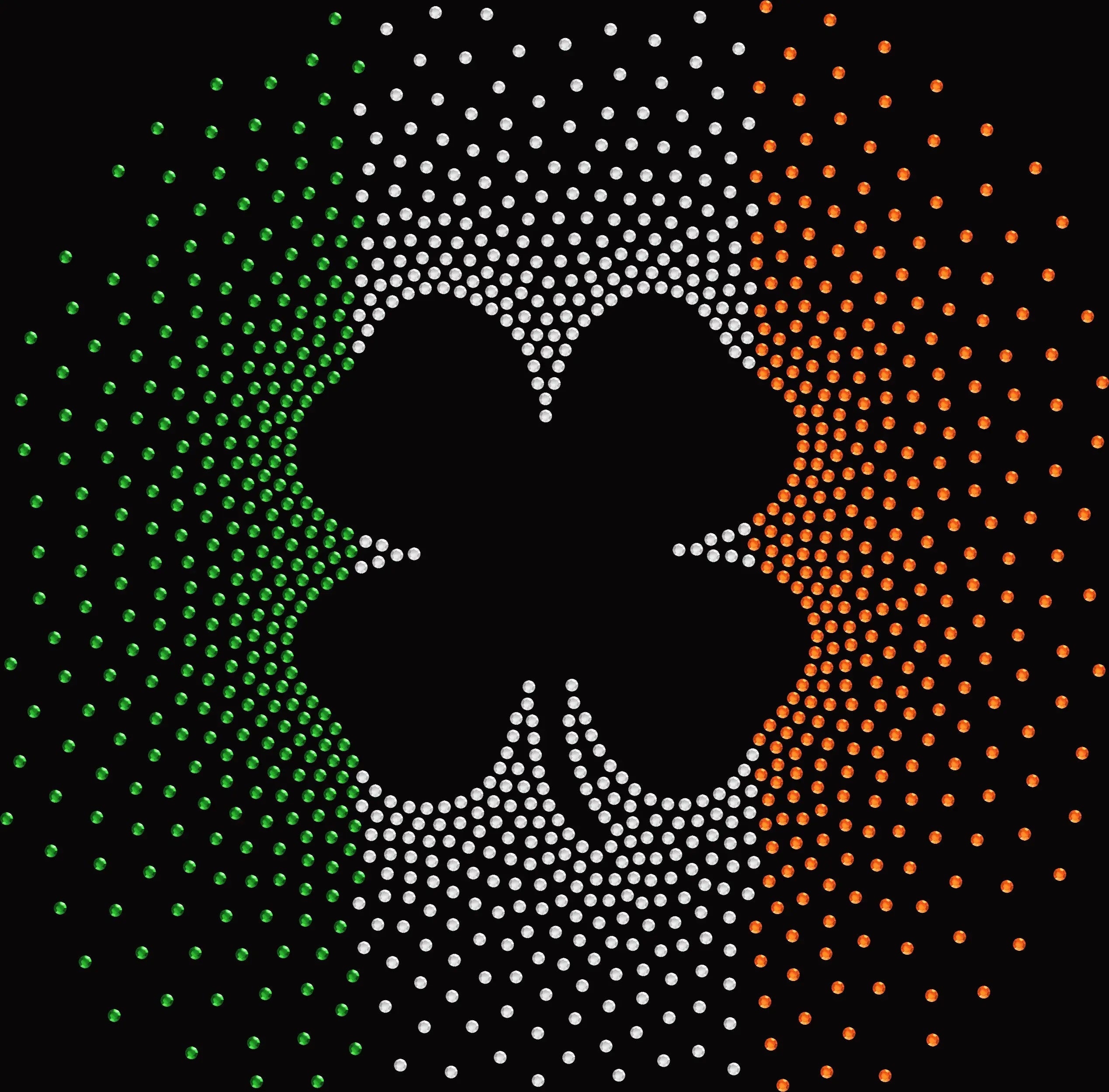 Irish Flag Shamrock Scatter rhinestone shirt featuring sparkling crystal shamrocks inspired by the Irish flag colors on a soft women’s St Patrick’s Day holiday tee, perfect for parades and festive celebrations