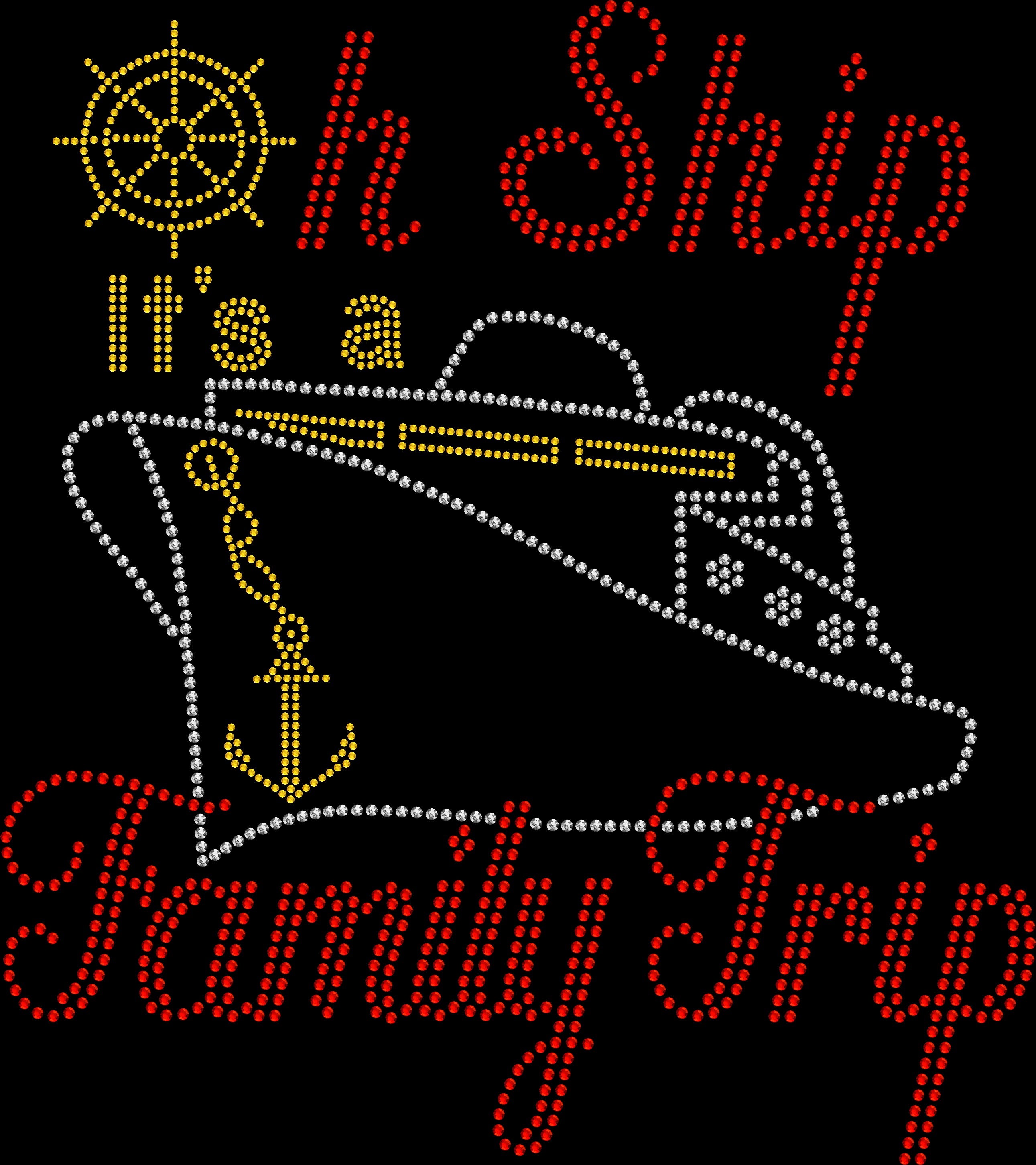 Celebrate your family cruise in style with this Aw Ship It’s a Family Trip rhinestone shirt. Perfect for matching outfits, vacations, and lasting memories.