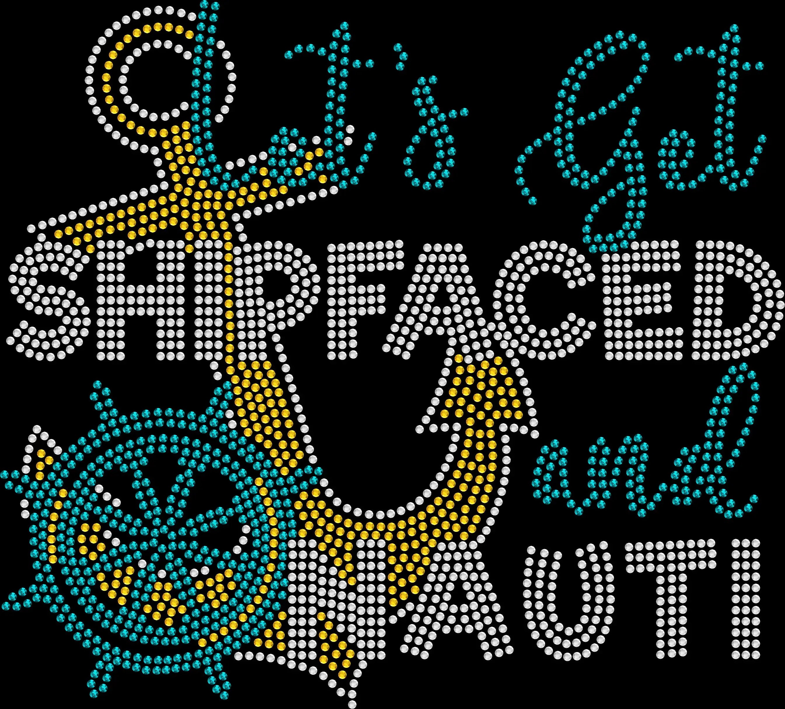 Get cruise-ready with this Let’s Get Ship Faced and Nauti rhinestone shirt. Perfect for girls trips, vacations, and party cruises.