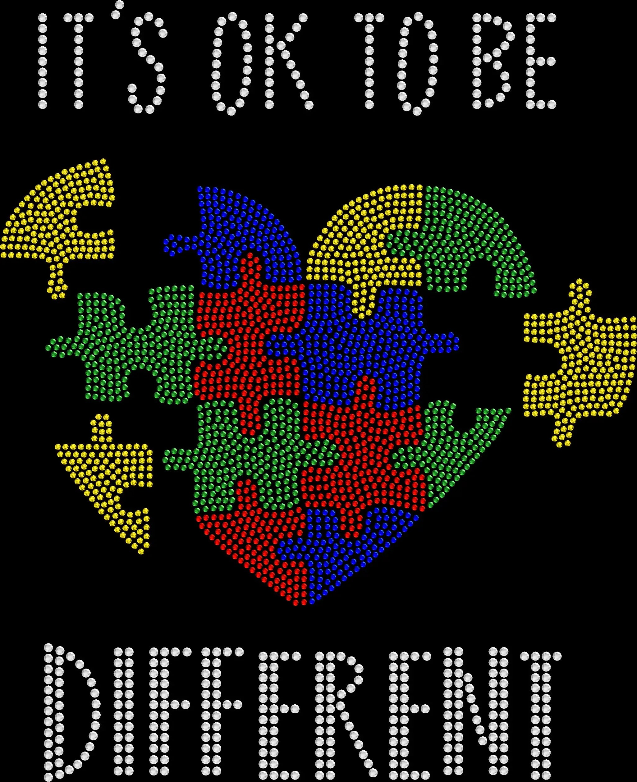 Autism It’s Ok to Be Different Rhinestone Awareness Shirt
