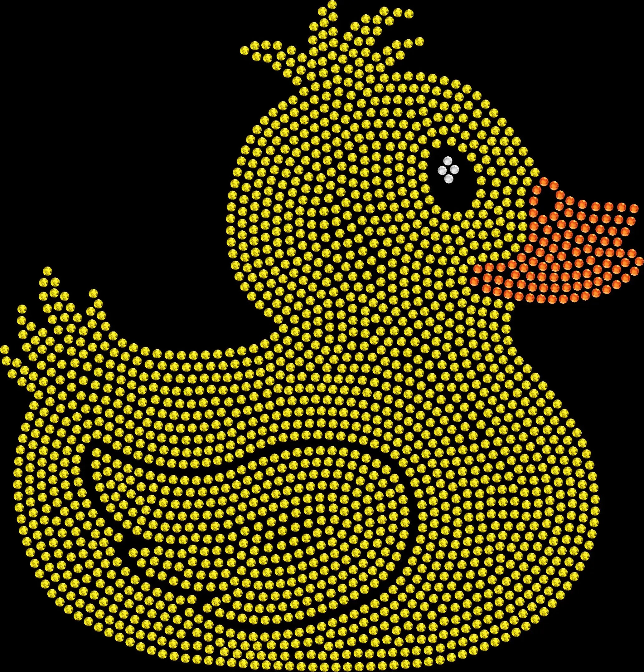 Cute Yellow Rubber Duck Shirt, Funny Cruise Rhinestone Glam Tee - 2397