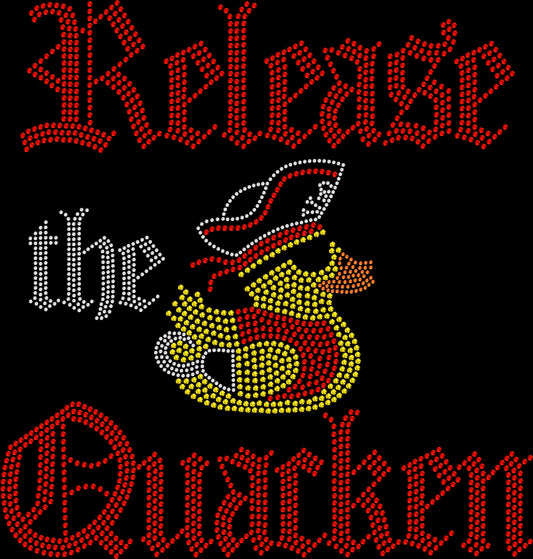 Make waves on your cruise with this funny “Release the Quackin” pirate duck rhinestone shirt. Perfect for duck hunts, vacations, and gifts.
