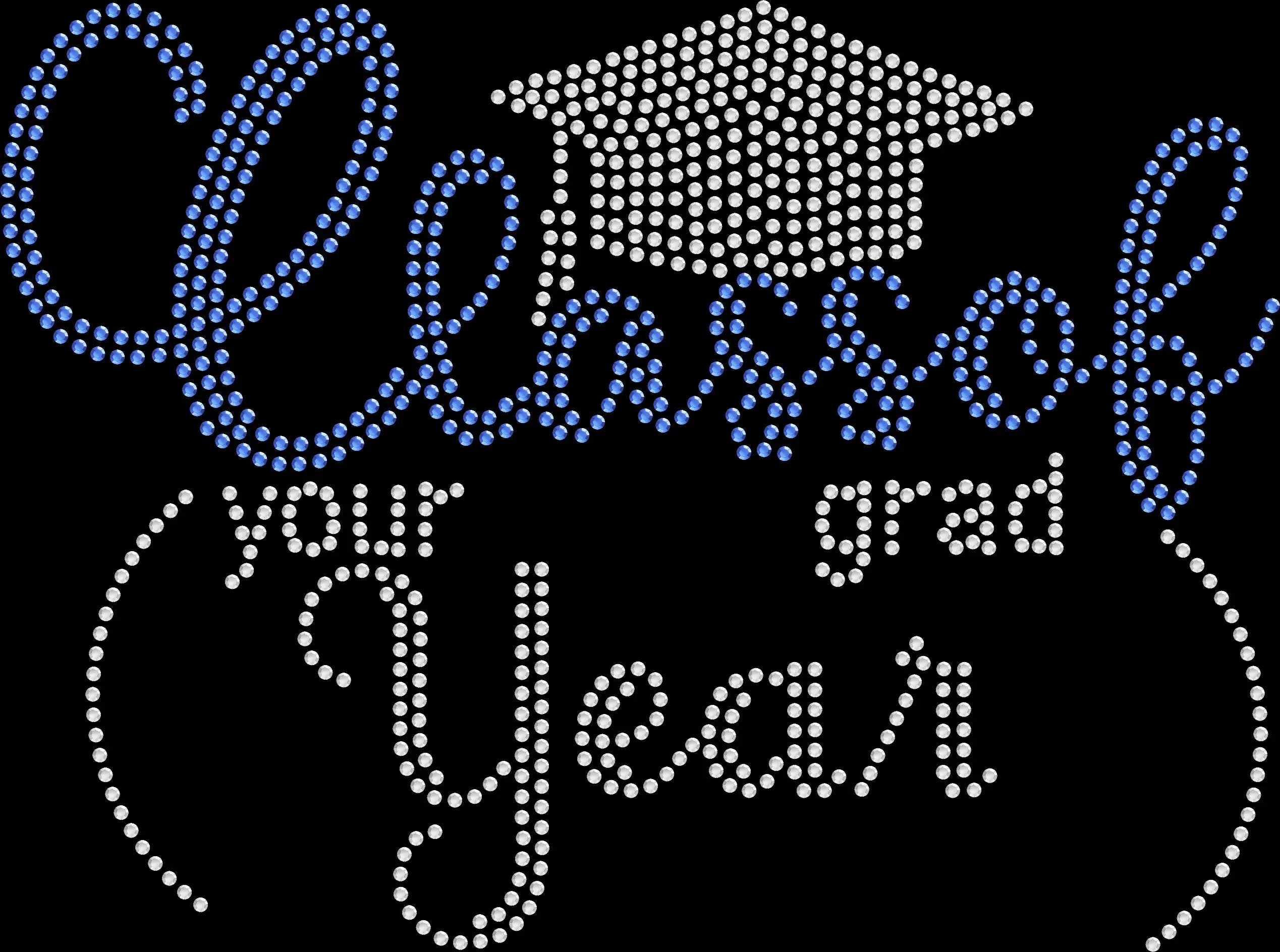 Custom Year Class of Graduation Hat shirt featuring a personalized Class of year with a sparkling graduation cap design created in premium glass rhinestones or holographic spangles. Perfect for graduation ceremonies, commencement weekend, senior photos, graduation parties, school celebrations, graduate gifts, and personalized graduation keepsakes. 🎓✨💖💎🎉
