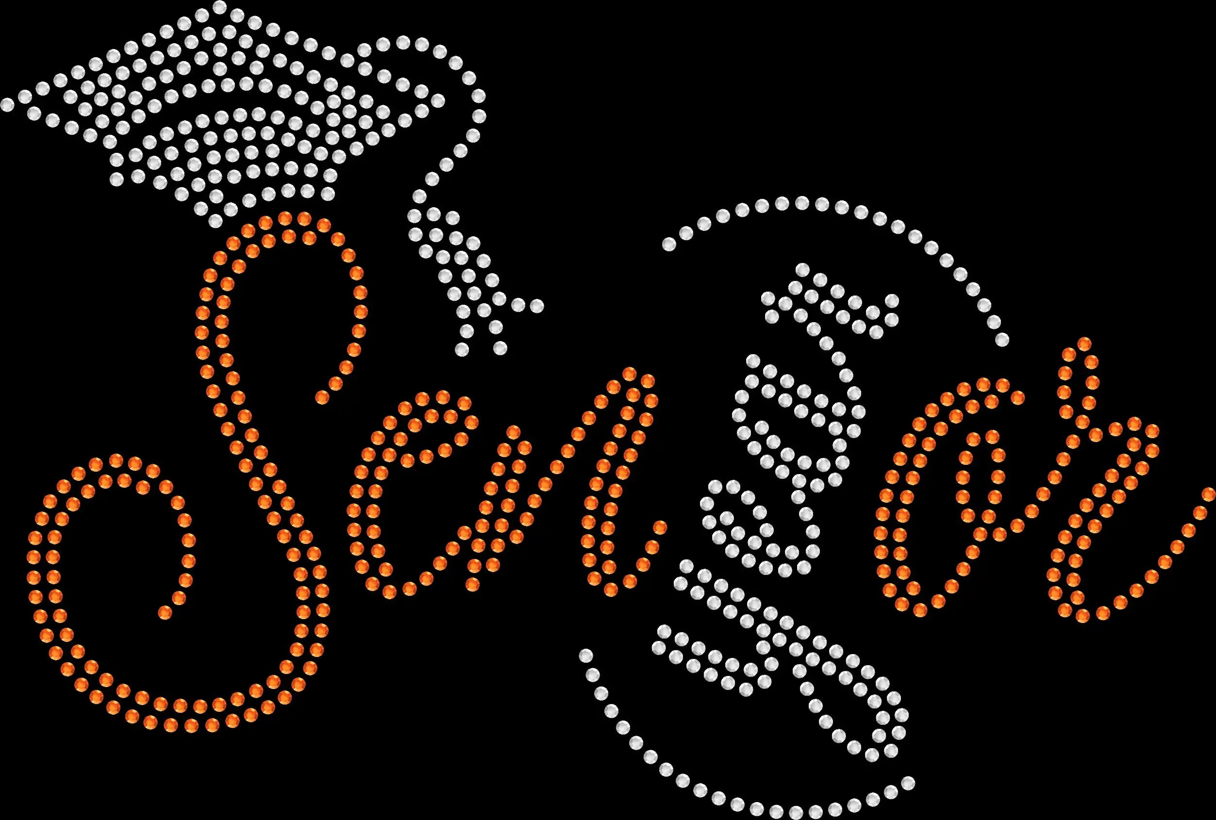 Cursive Senior Custom Year shirt featuring stylish script Senior lettering with the student's personalized graduation year incorporated as the I, created with premium glass rhinestones or holographic spangles. Senior-year apparel for Senior Night, Senior Week, school spirit events, senior pictures, graduation parties, photos, and commencement. 🎓✨💎🎉💖