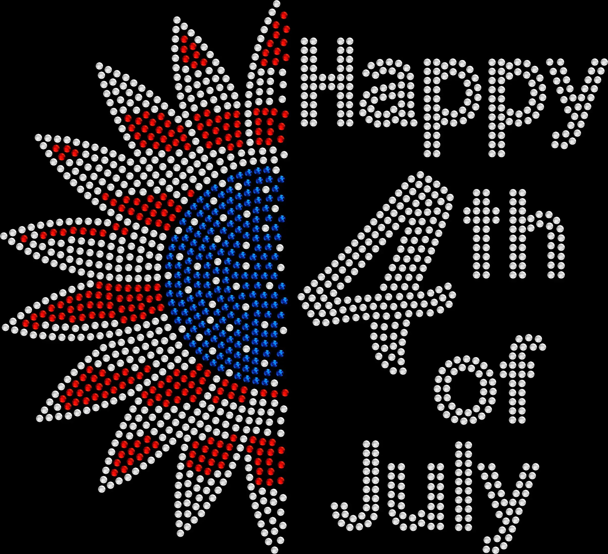 Happy 4th of July sunflower flag rhinestone shirt with sparkling crystal design on a soft unisex tee, patriotic bling shirt for women, summer USA apparel with sunflower and flag theme