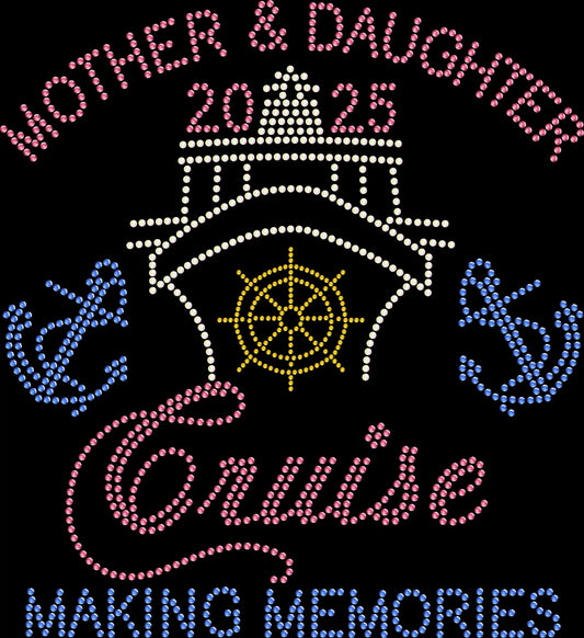 Celebrate your bond with this Mother Daughter Cruise rhinestone shirt. Perfect for matching outfits, vacations, and meaningful travel moments.