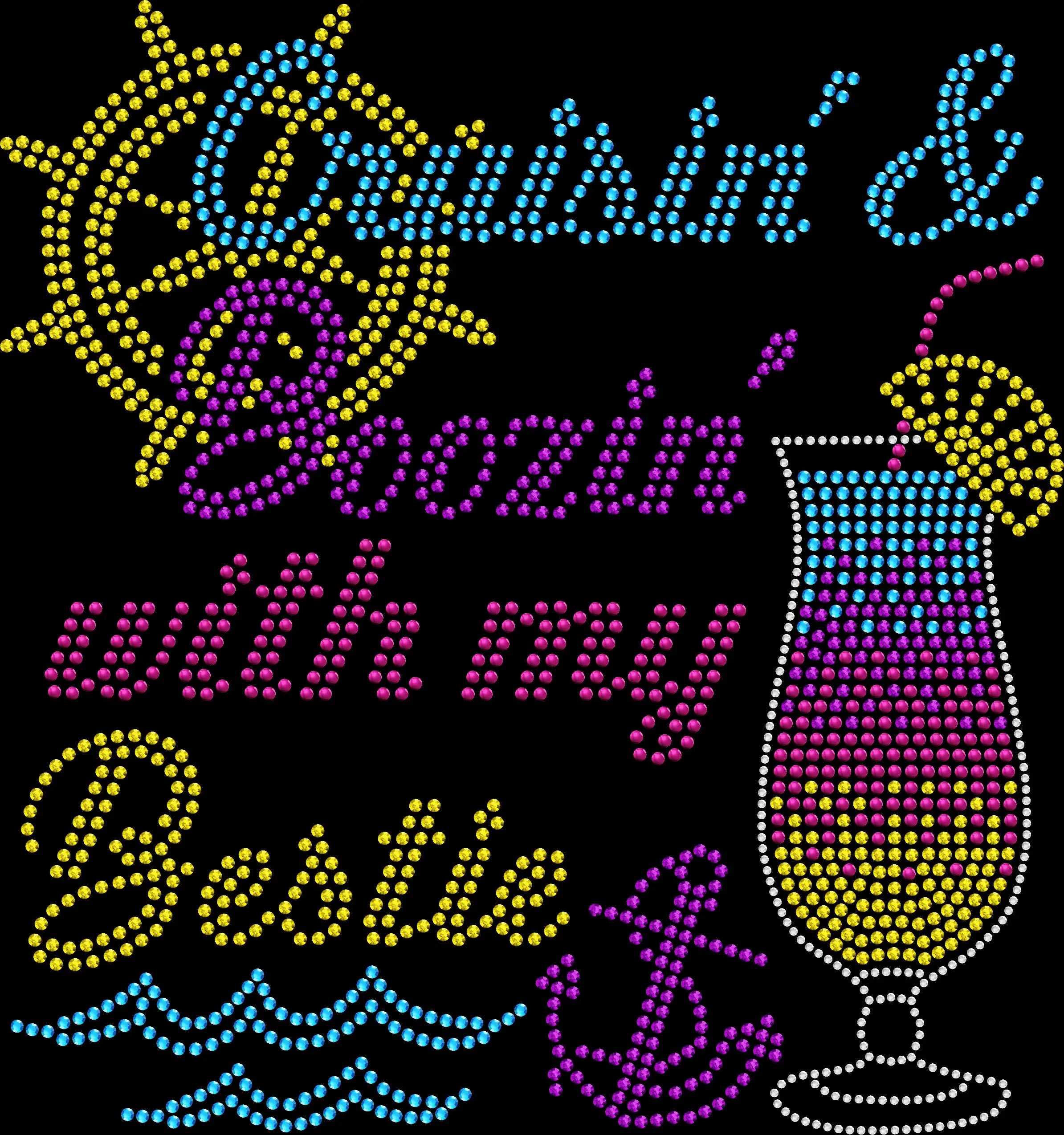 Have fun on your cruise with this Cruisin’ and Boozin’ rhinestone shirt. Perfect for girls trips, parties, and matching outfits.