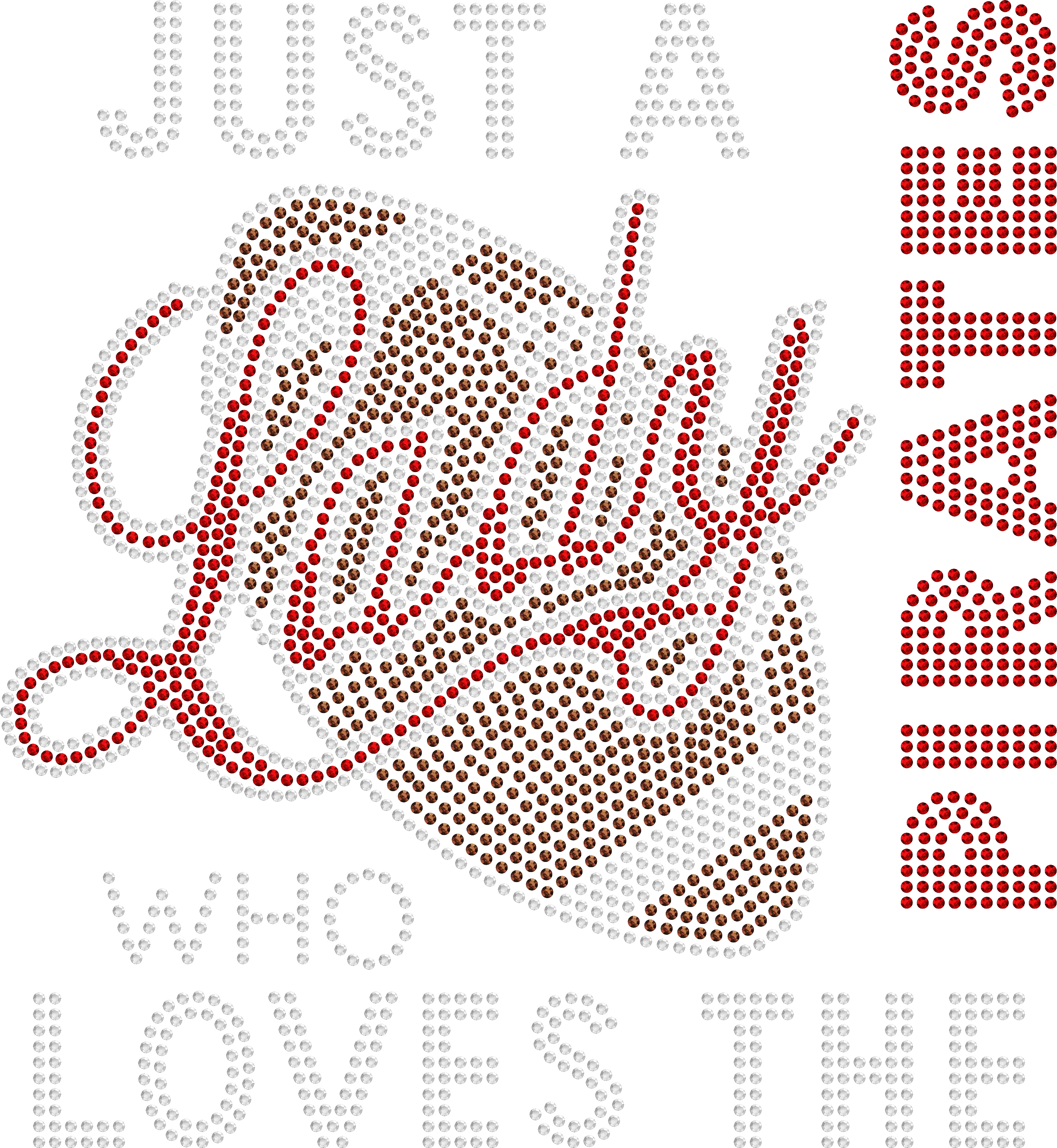 Just a Lady That Loves the custom football team rhinestone shirt featuring sparkling crystal lettering on a soft women’s tee, perfect for football games, tailgating, and stylish personalized fan wear.