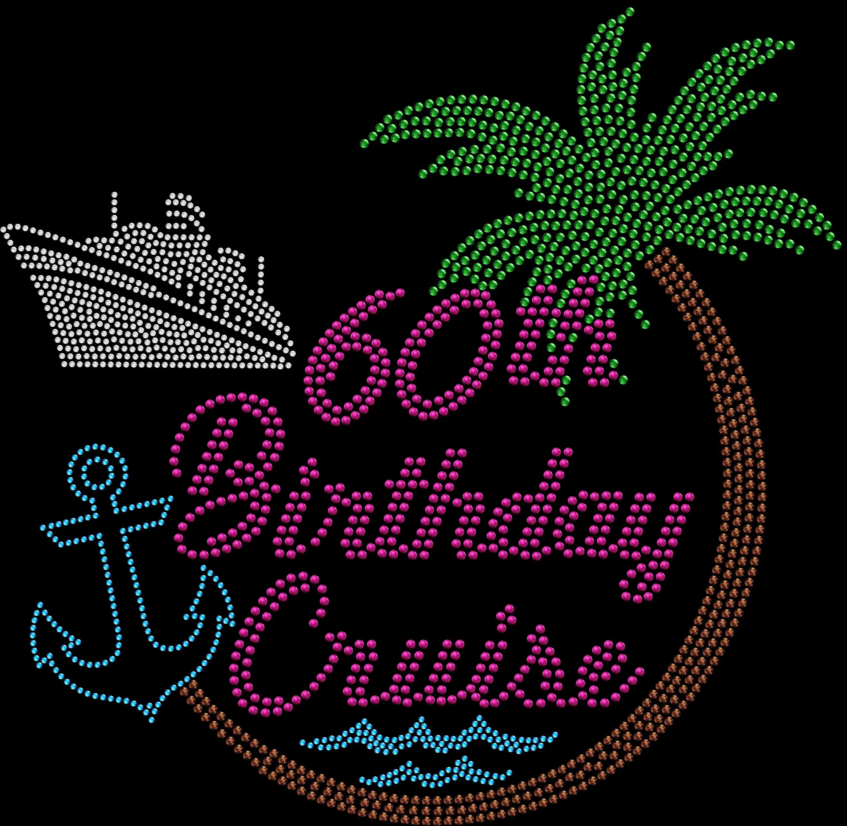 Celebrate your milestone birthday in style with this custom age birthday cruise rhinestone shirt. Perfect for matching vacation outfits and cruise trips.