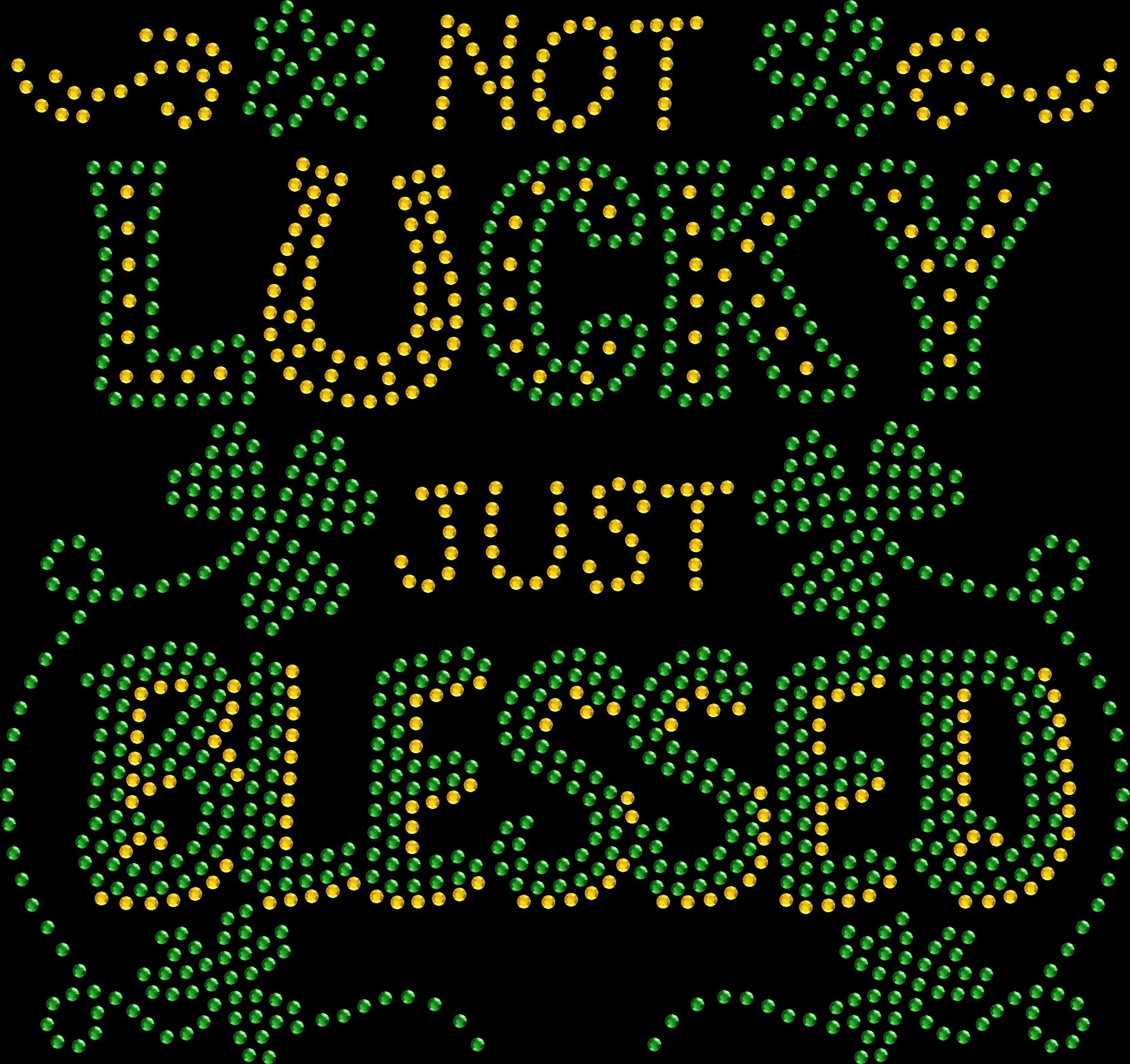 Sparkly rhinestone Not Lucky Just Blessed shirt inspirational faith bling tee for women