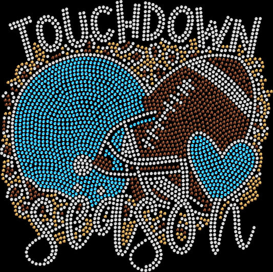 The Only Thing Tougher Than a Football Player Is His Mom rhinestone shirt featuring sparkling crystal lettering on a soft women’s tee, perfect for football games, sidelines, and proud football mom fan wear.
