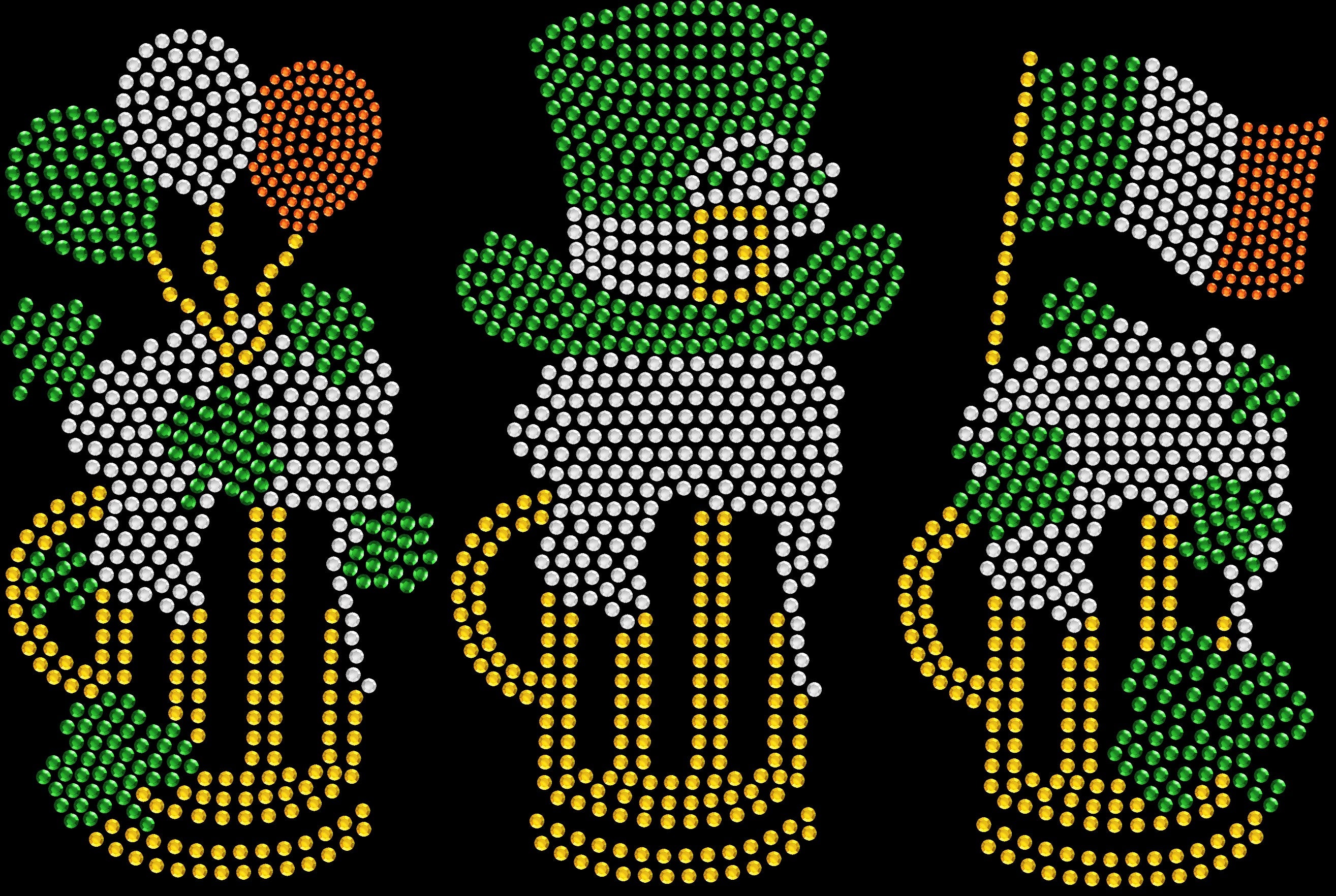 Sparkly rhinestone St Patrick’s Day shirt with three beer glasses Irish party bling tee for women