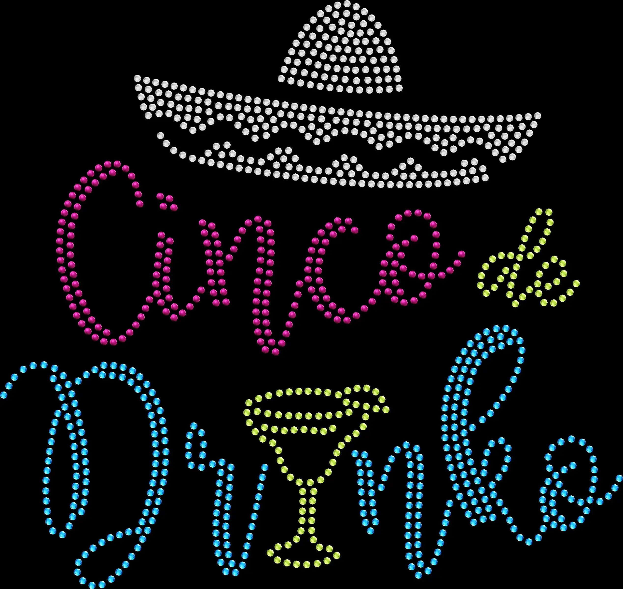 Sparkling rhinestone Cinco de Drinko Cinco de Mayo shirt on black t-shirt festive margarita fiesta party outfit