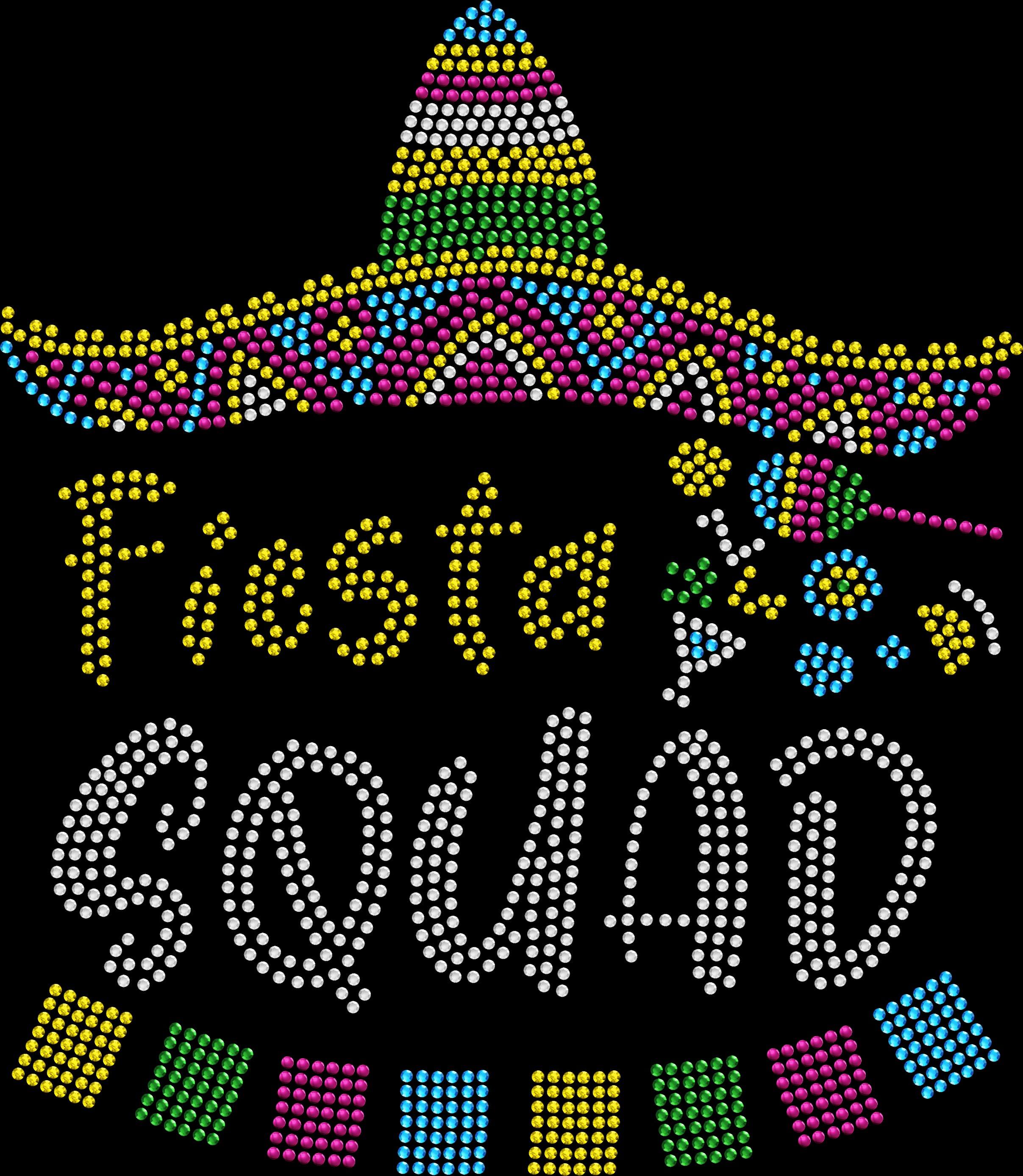 Sparkling rhinestone Fiesta Squad Cinco de Mayo shirt on black fiesta party t-shirt
