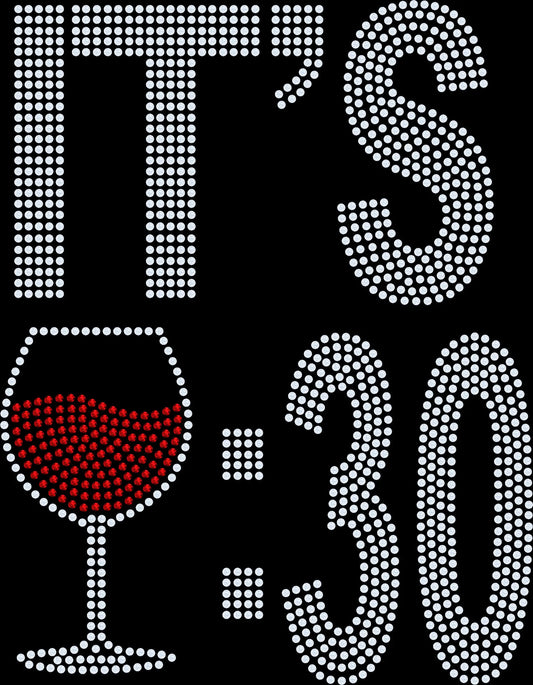 Wine and bling its wine 30 rhinestone shirt with sparkling lettering on a soft unisex tee, funny wine lover shirt for women, drinking themed bling apparel with high shine rhinestones