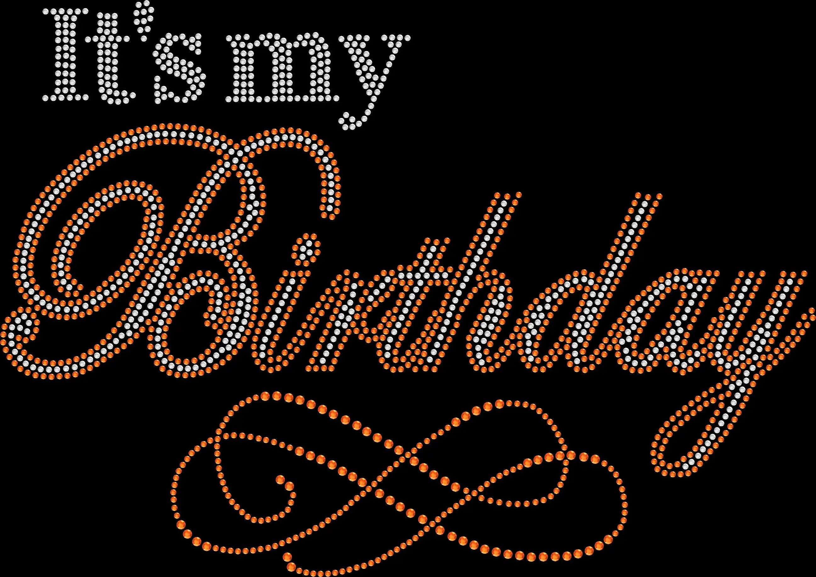 It’s My Birthday rhinestone shirt with sparkling crystal lettering on a soft women’s glam celebration tee, no number design for milestone or any age birthday