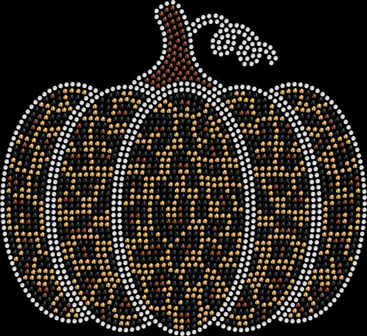 “Rhinestone fall shirt with customizable color leopard pumpkin design, sparkling autumn bling tee for women.”