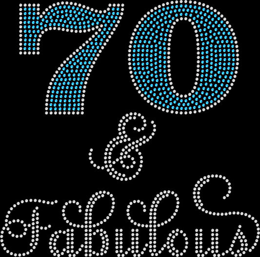 70 and fabulous rhinestone birthday shirt for women celebrating a milestone 70th birthday