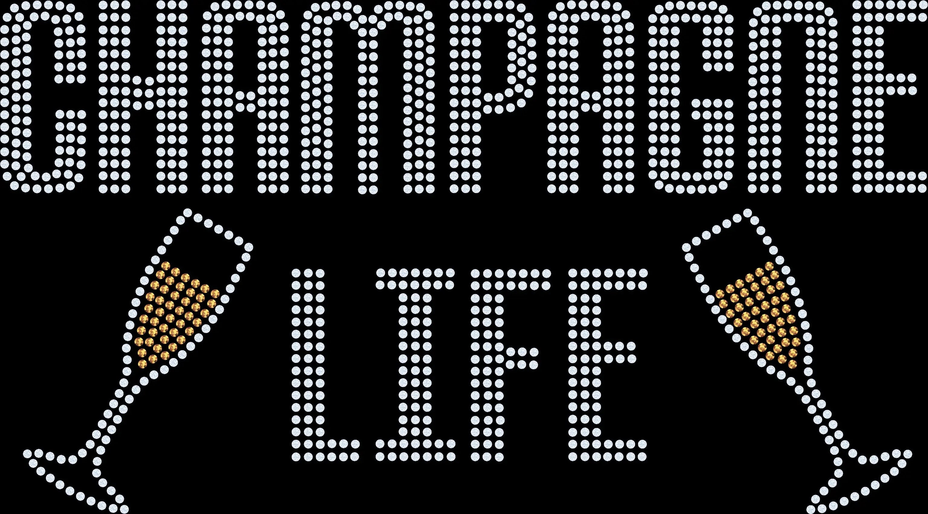 🥂🍾 Champagne Life Rhinestone Shirt with Glasses | Sparkly Champagne Lover, Brunch, Girls Night & Celebration Bling Tee 💖💎✨ - 3080