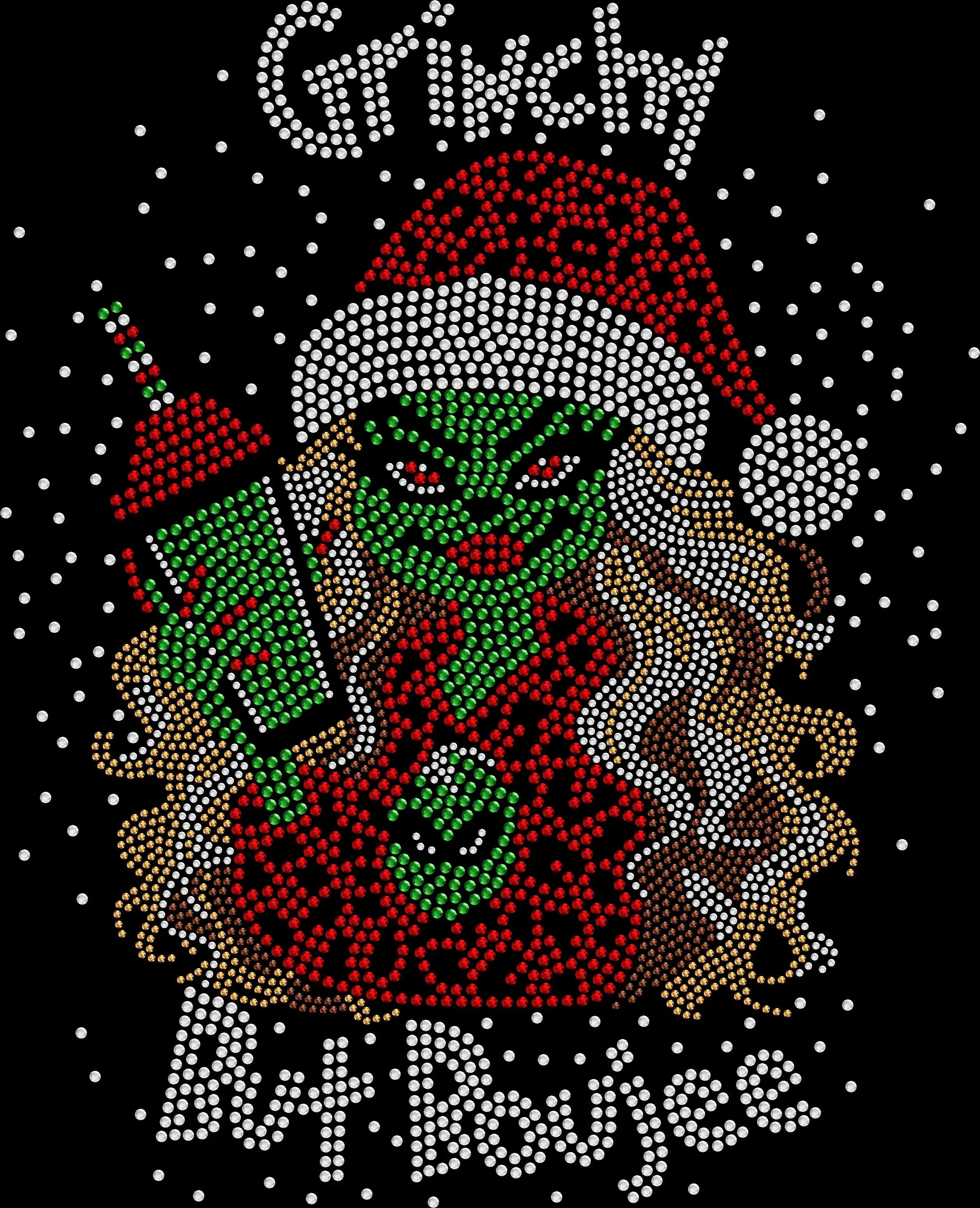 Rhinestone holiday shirt featuring a sassy Holiday Grump but Boujee design for Christmas parties, girls' nights, holiday shopping, cookie exchanges, winter trips, family gatherings and festive gifts for women.