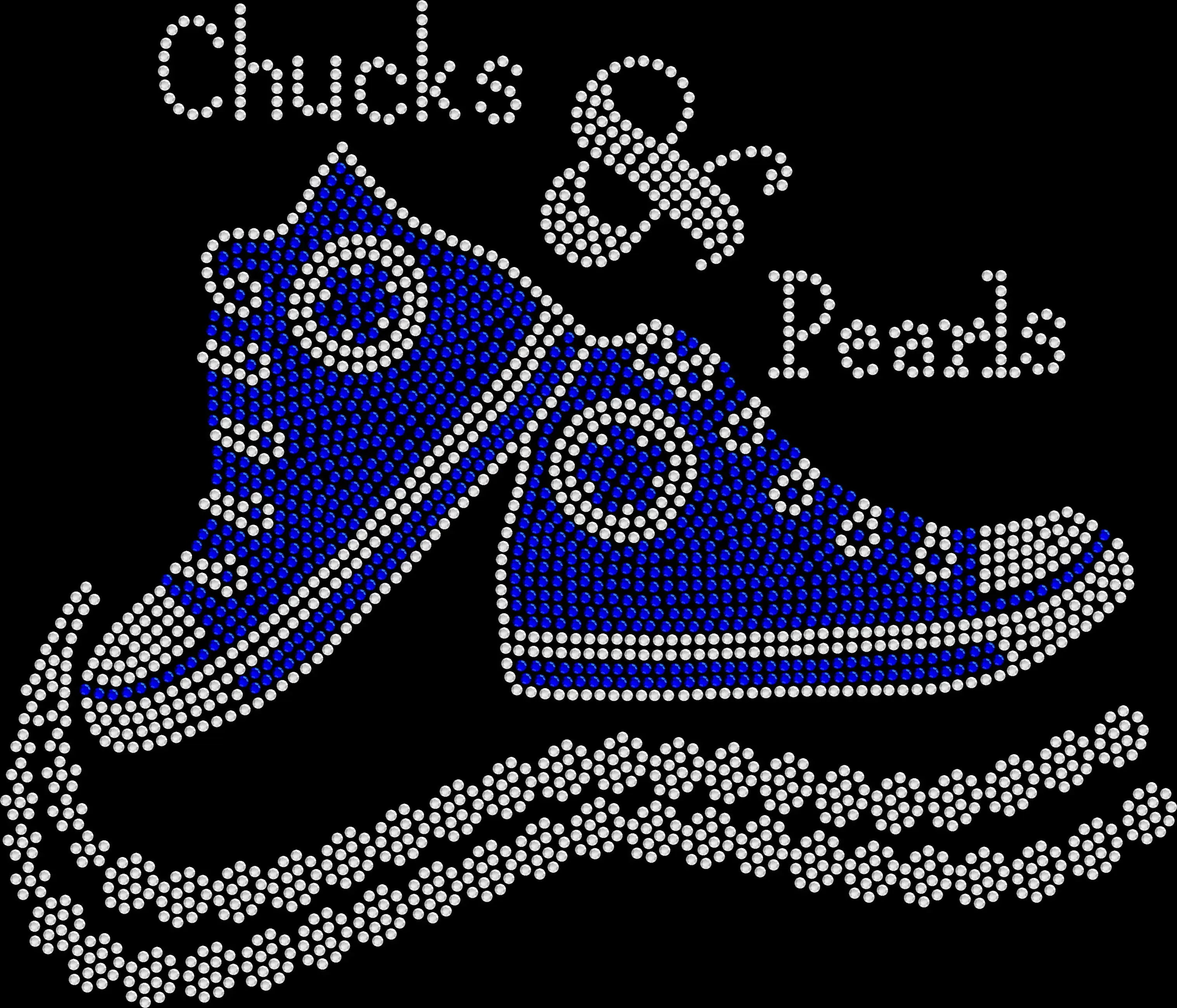 Chucks and Pearls 2 Color shirt featuring a stylish sneaker and pearl-inspired two-tone design created with premium glass rhinestones or holographic spangles. Sparkling women's apparel for brunch, girls' trips, birthdays, group events, reunions, social gatherings, vacations, and casual everyday style. 👟🤍✨💎💕