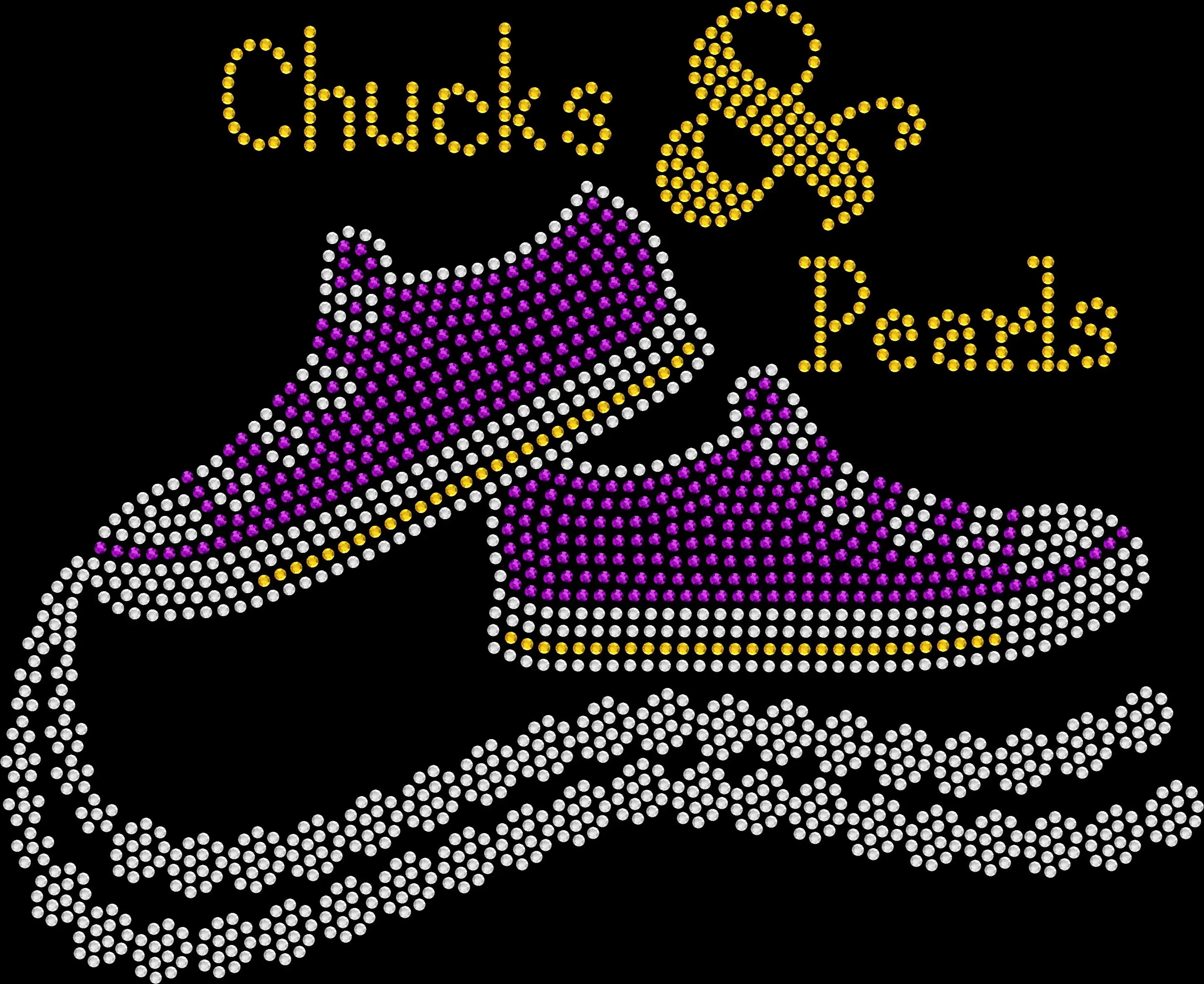 👟🤍 Sneakers & Pearls Rhinestone Shirt | Sparkly Low Top Sneaker, Pearl & Casual Chic Bling Tee 💎👑✨- 3096