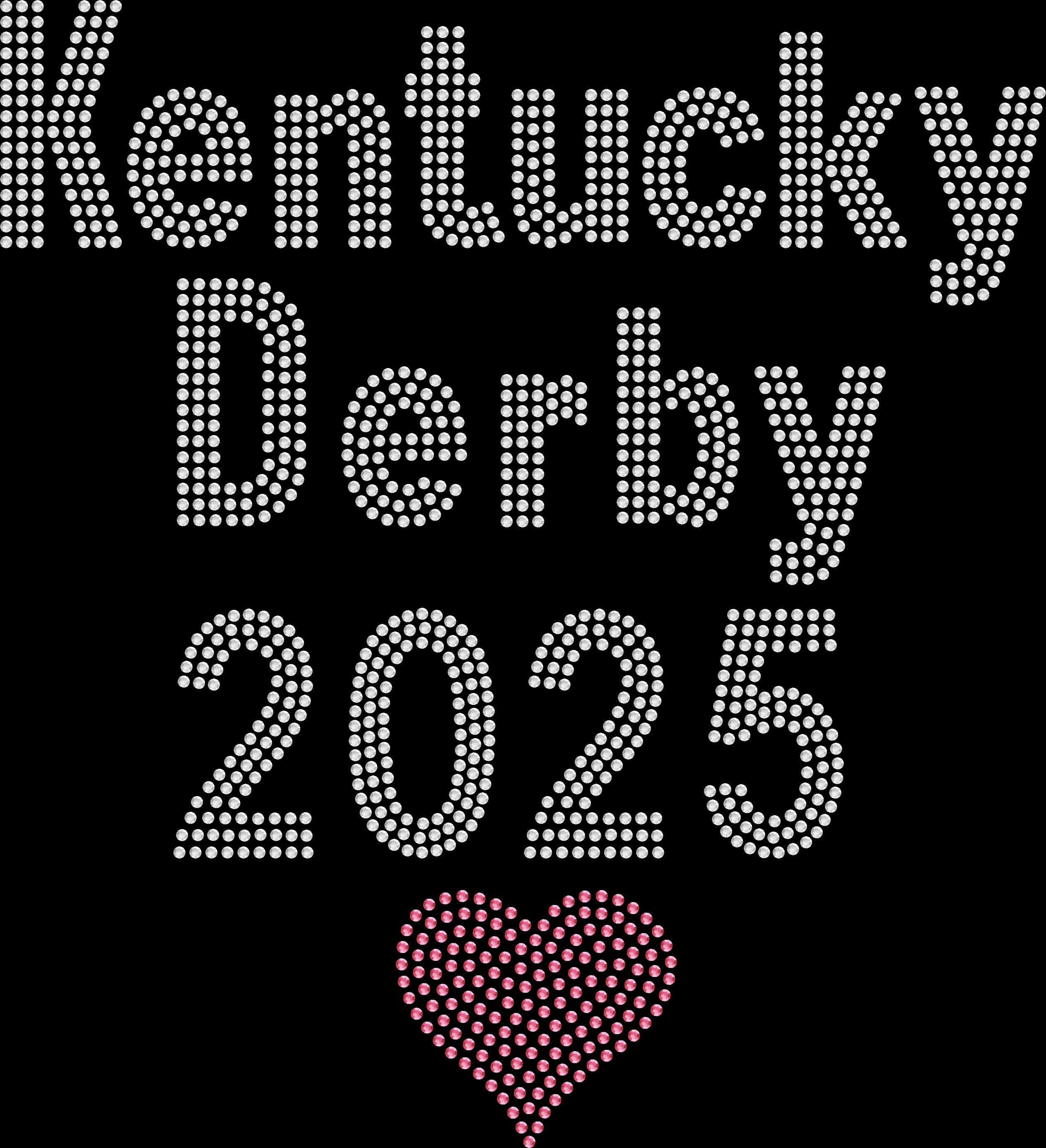 Kentucky Derby 2026 rhinestone shirt featuring sparkling horse head design on a soft t-shirt, derby day bling apparel