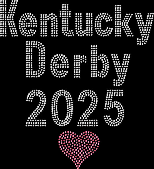 Kentucky Derby 2026 rhinestone shirt featuring sparkling horse head design on a soft t-shirt, derby day bling apparel