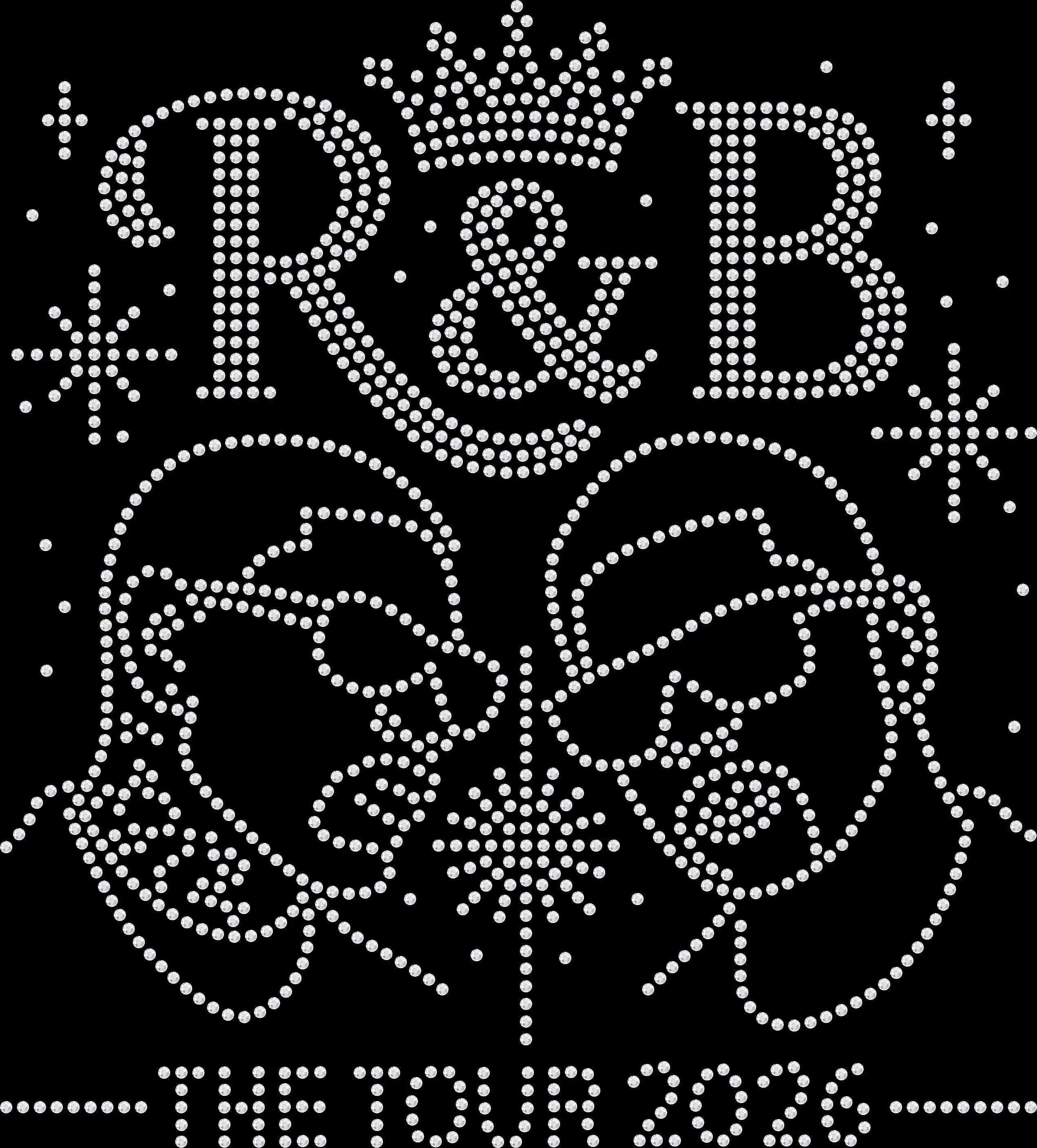 R&B concert shirt for women featuring a sparkling tour-inspired design available in premium glass rhinestones or holographic spangles. Perfect for 2026 concerts, girls’ nights, throwback music events, road trips, birthday celebrations, matching best friend outfits, and R&B music lovers.