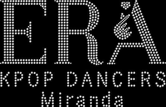 ERA KPOP Dancers rhinestone shirt featuring a sparkling dance-inspired design for K-pop dancers, dance crews, choreography classes, competitions, performances, conventions and concert-inspired outfits.