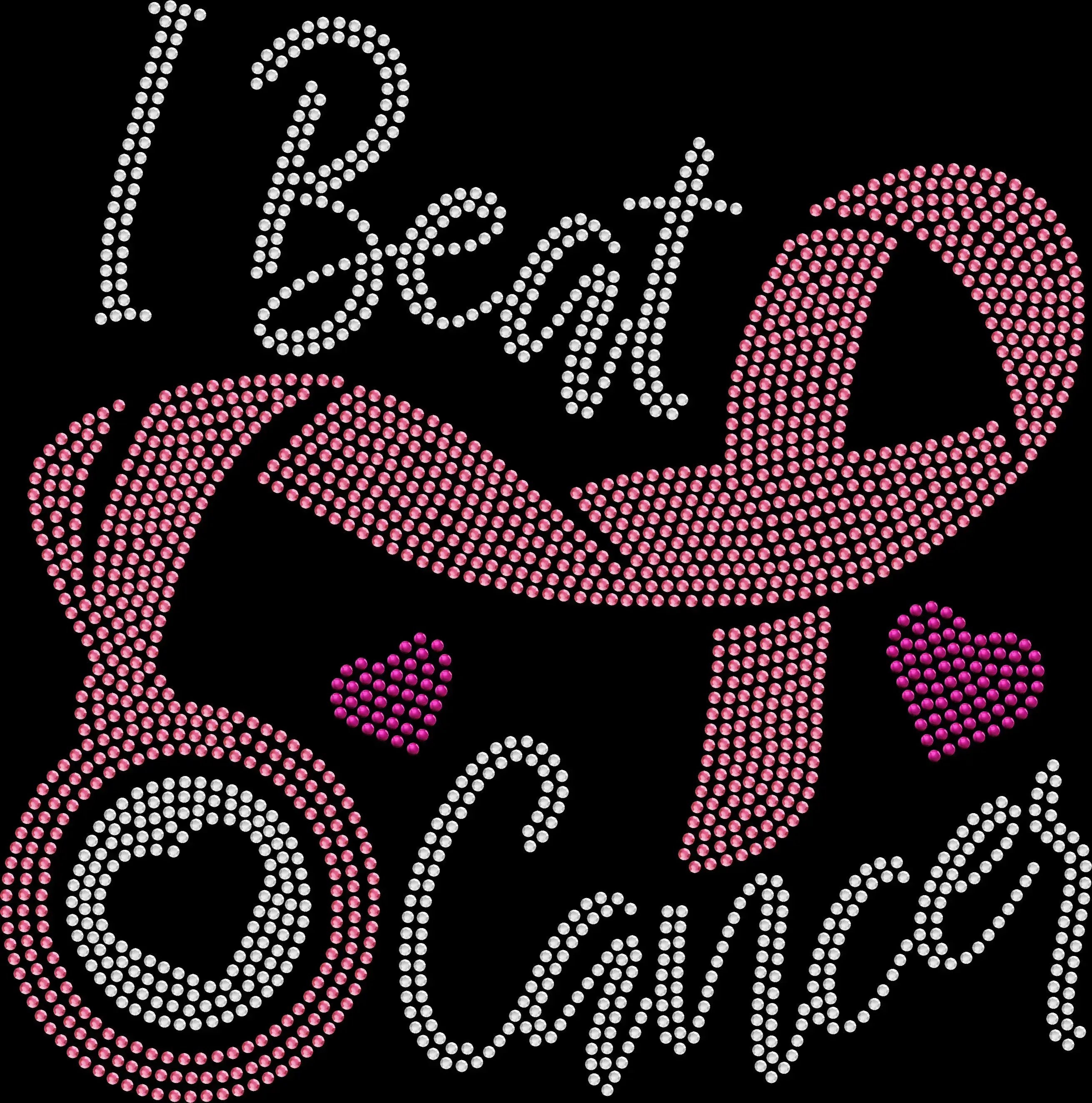 I Beat Cancer rhinestone shirt featuring a sparkling award ribbon design on a soft t-shirt, cancer survivor bling apparel