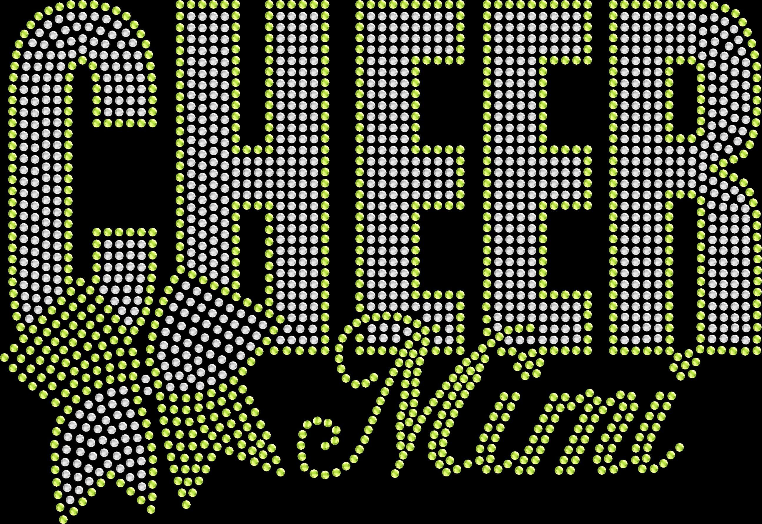 Cheer Mimi rhinestone shirt featuring sparkling crystal lettering with a cheer bow design on a soft t-shirt, cheer grandma bling apparel