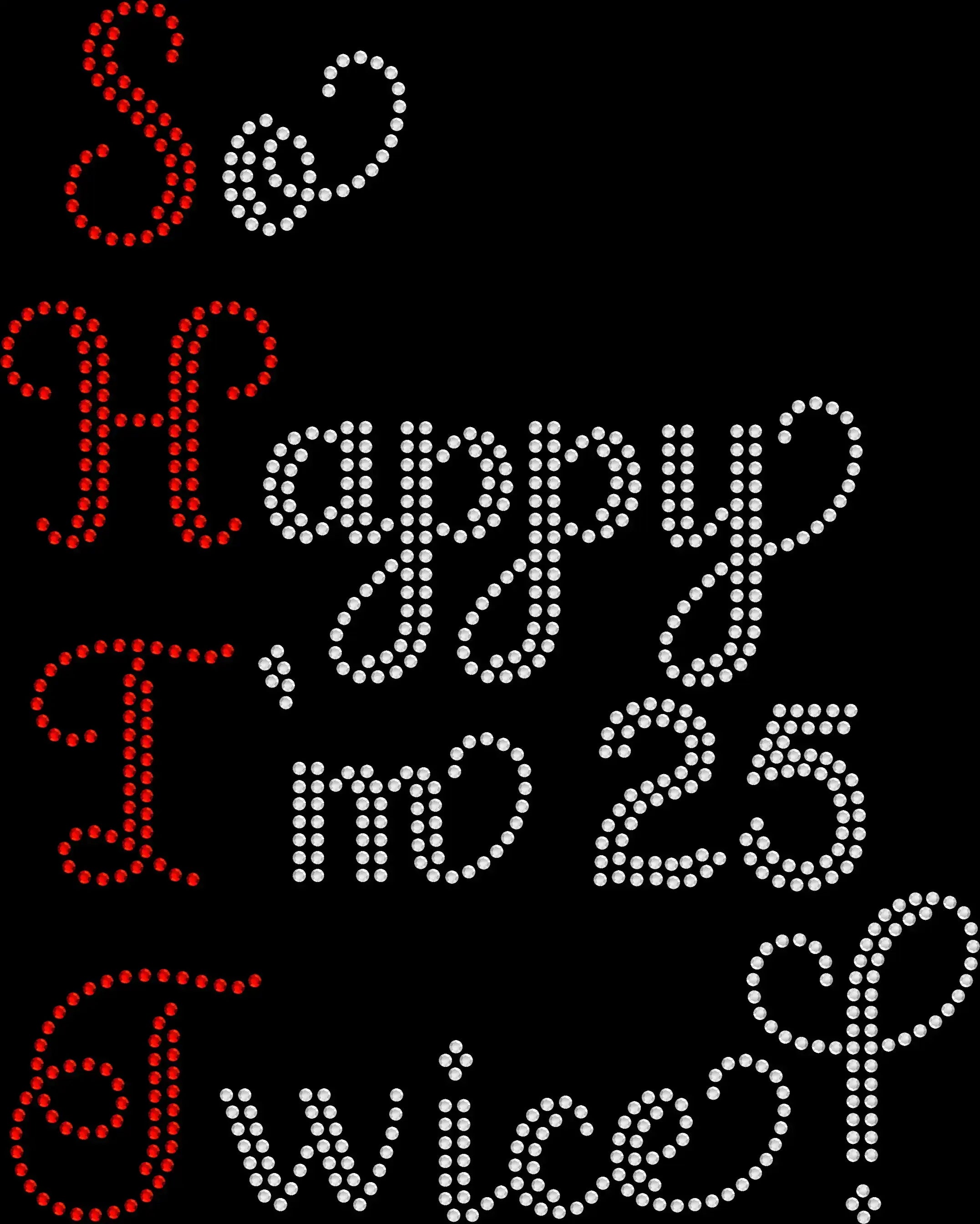 So Happy I'm 25 Twice rhinestone shirt featuring S H I T spelled vertically down the design, a funny sparkling 50th birthday shirt for women celebrating the big 5-0.