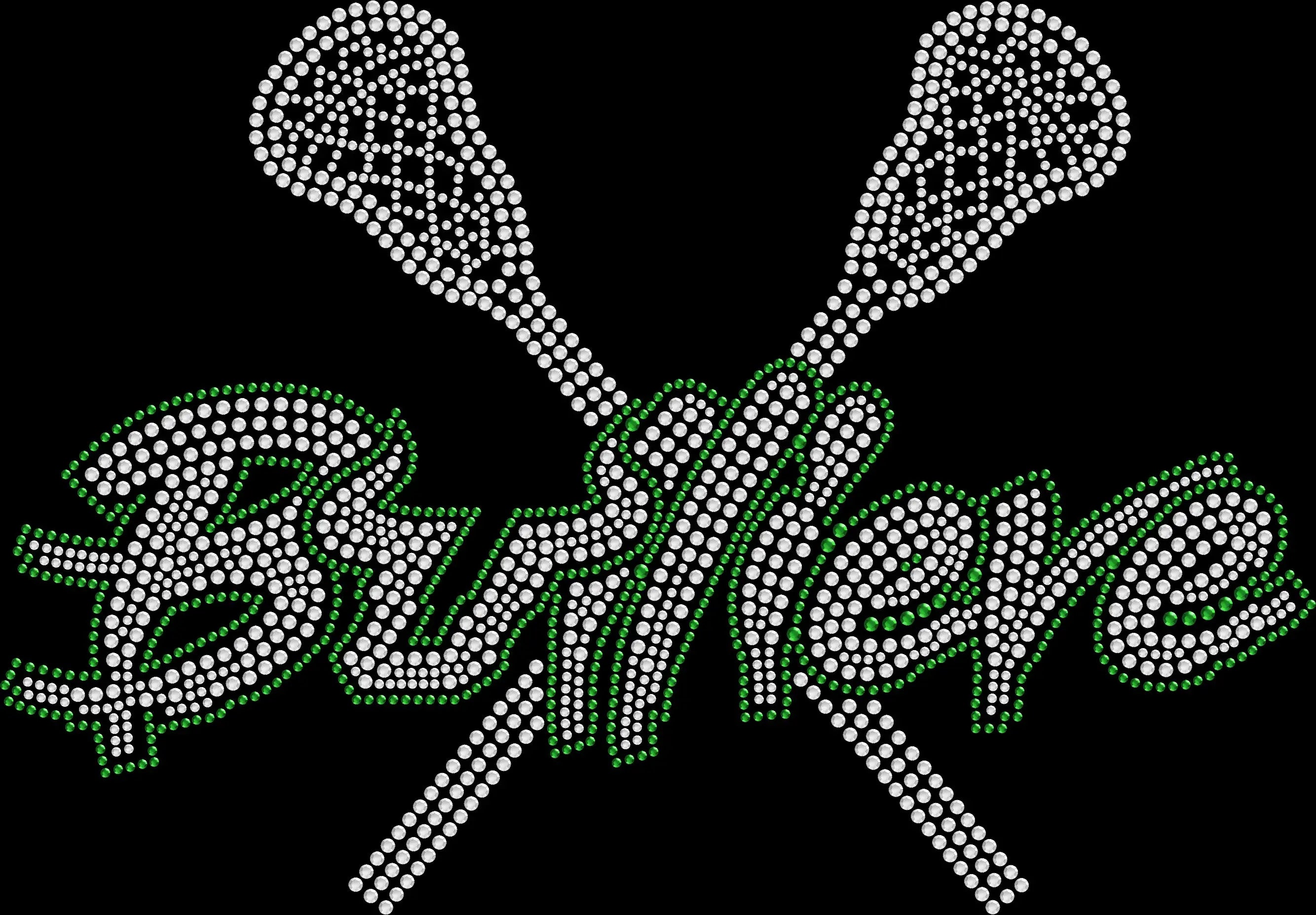 BULLIEVE USF rhinestone game day shirt featuring a sparkling green and gold University of South Florida Bulls inspired football design for tailgates, stadium games and college football fans.