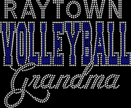 Custom Team Volleyball Grandma shirt featuring an elegant Oshun font personalized with your team, school, or club name using premium glass rhinestones or holographic spangles. Ideal for volleyball tournaments, game days, senior night, travel competitions, team photos, and supporting your favorite player. 🏐💖✨🎀🏆