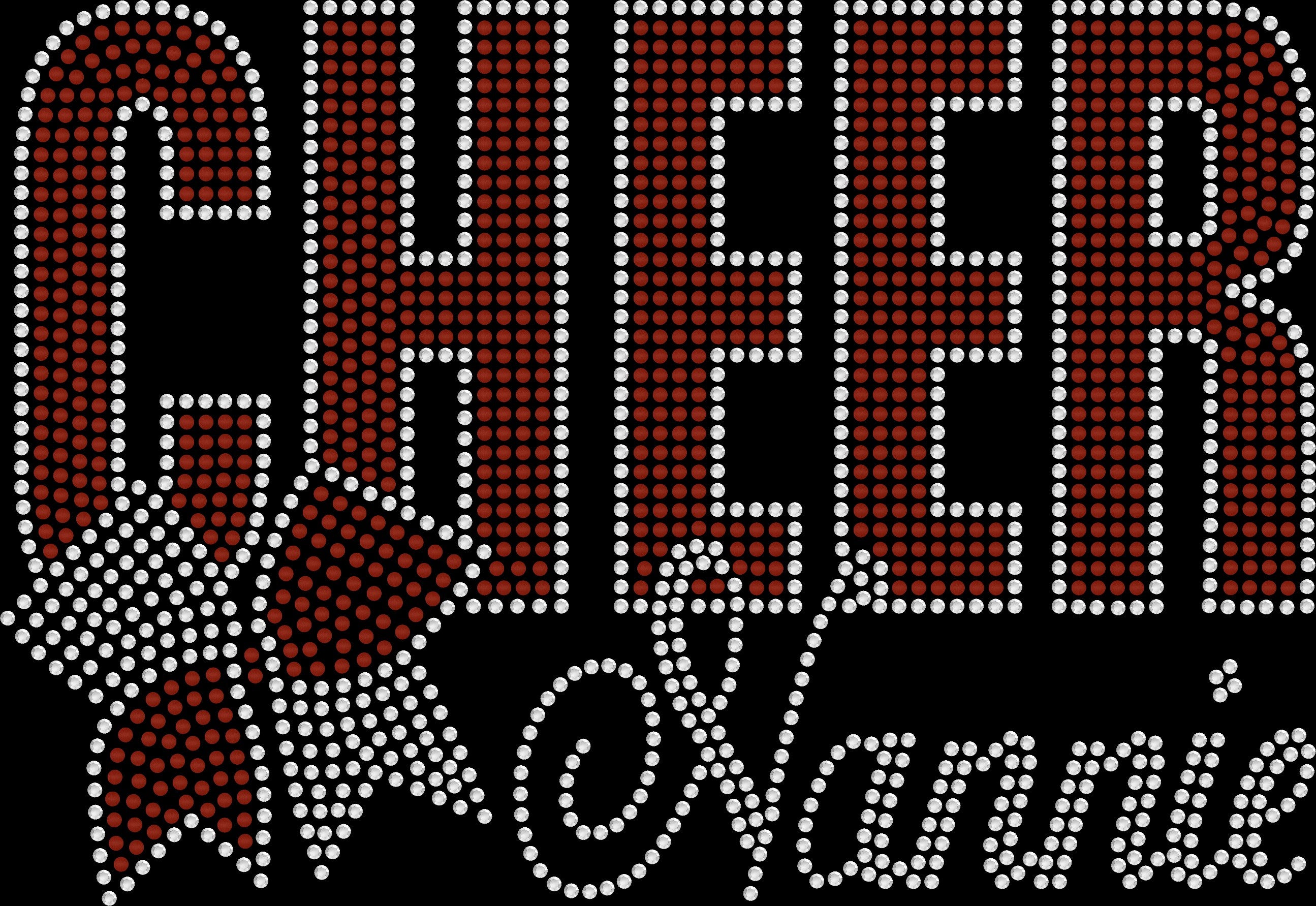 Black rhinestone shirt with the word ‘Glammy’ in elegant script font and a sparkling cheer bow, designed for cheer grandmas