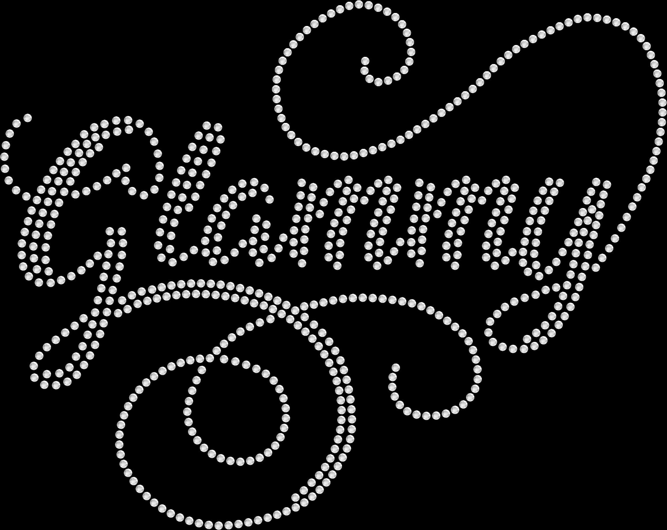 Black rhinestone shirt with the word ‘Glammy’ written in a beautiful script font, sparkling glamorous-grandma rhinestone tee.