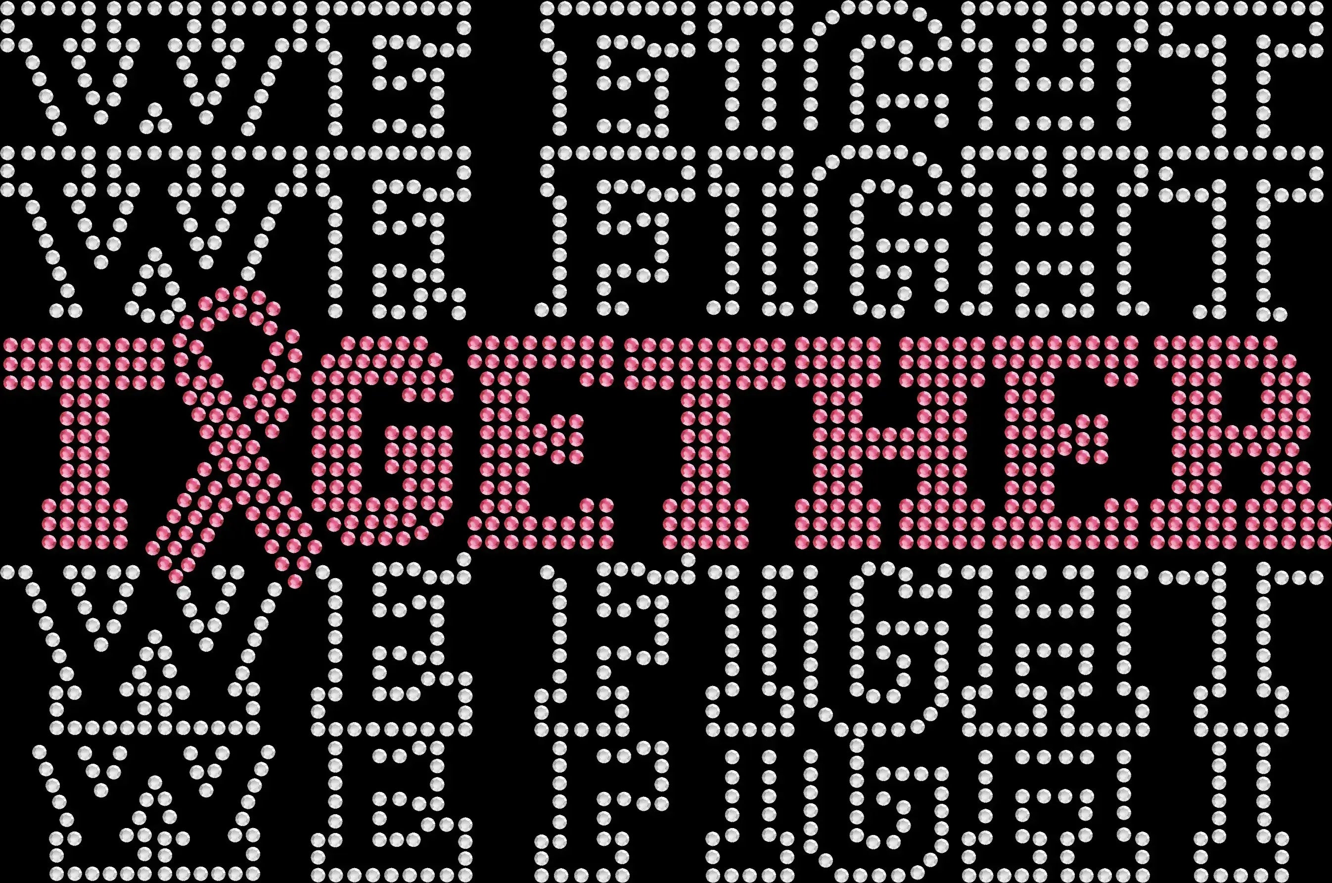 We Fight Together rhinestone shirt featuring a sparkling ombre cancer awareness ribbon; supportive bling tee for cancer walks, fundraisers, and awareness events